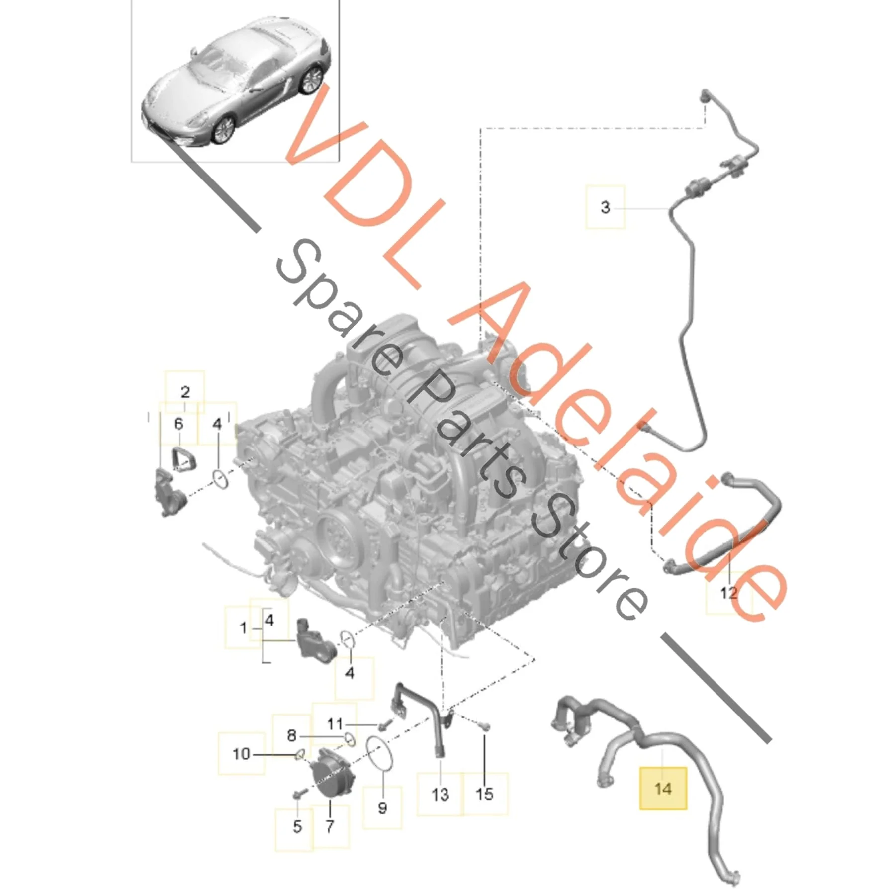 Porsche Boxster Cayman Crankcase Breather Hose Pipe 9A110751501 - Image 2