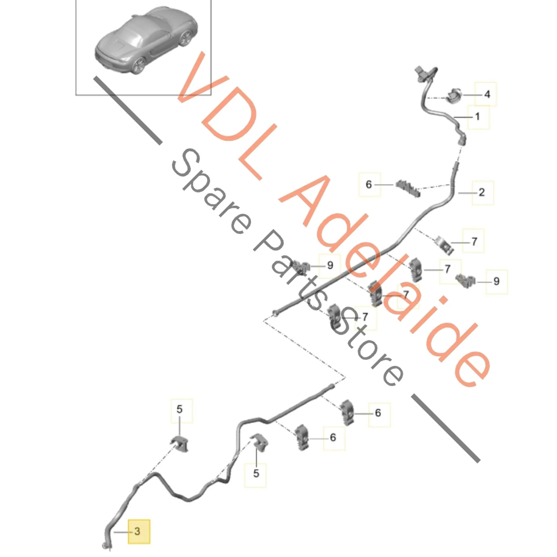 Porsche Cayman Boxster Brake Vacuum Hose Pipe 98135557502 - Image 2
