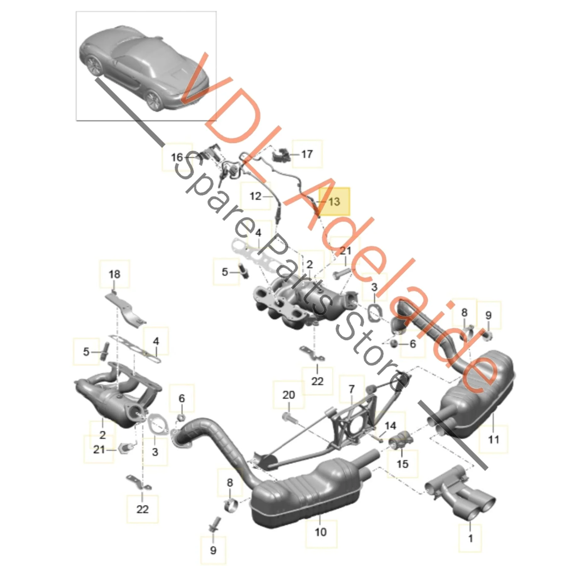 Porsche Cayman Boxster 911 Exhaust Lambda Probe Oxygen Sensor 9A160619301 9A160619302 Downstream - Image 2