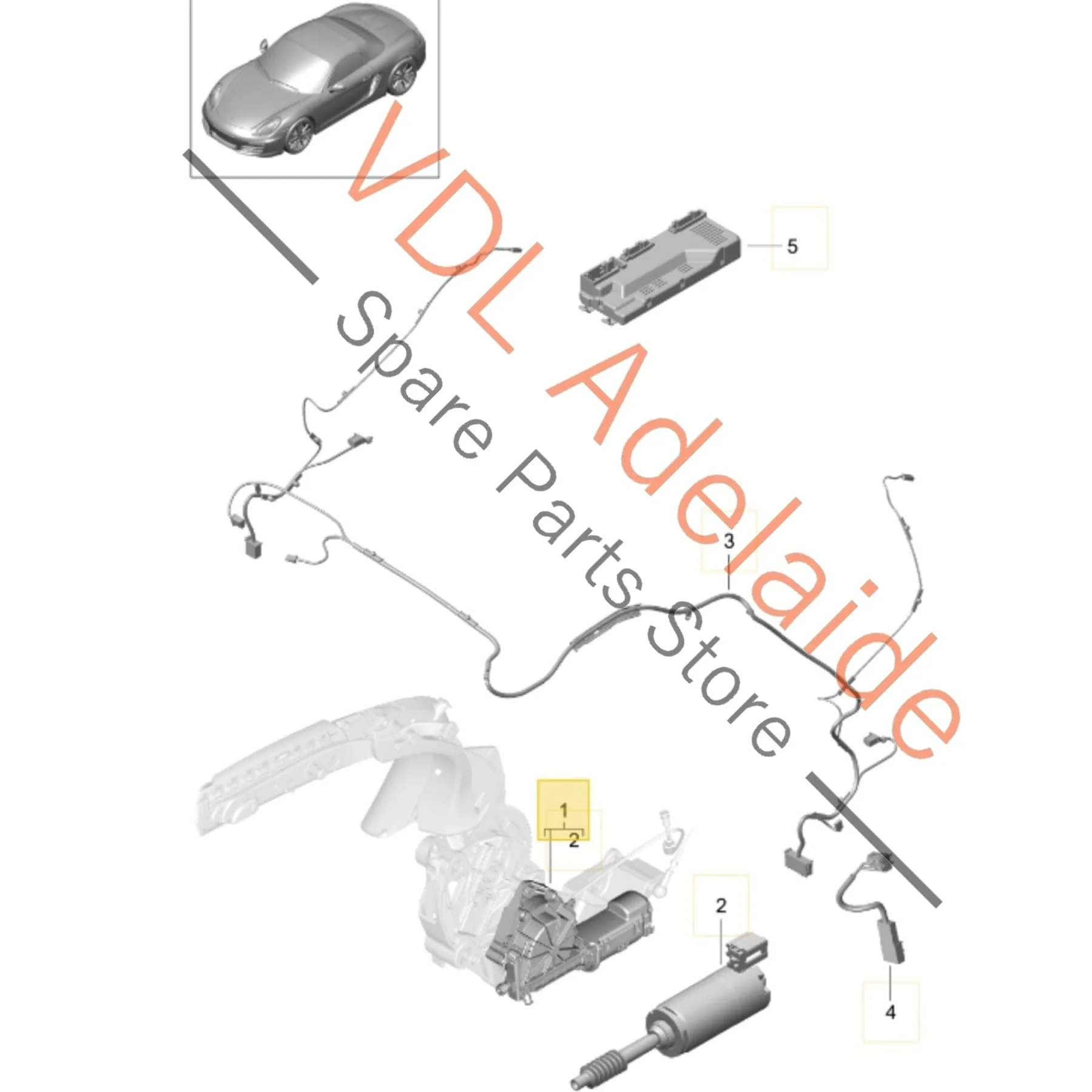 Porsche Boxster 981 Left Convertible Roof Motor & Gearbox 98156192300 98156192501 - Image 2