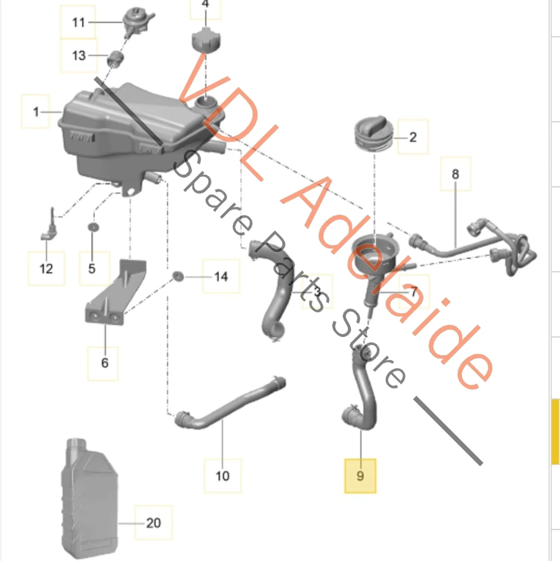 Porsche 981 Coolant Reservoir Hose Pipe 98110627500 - Image 2