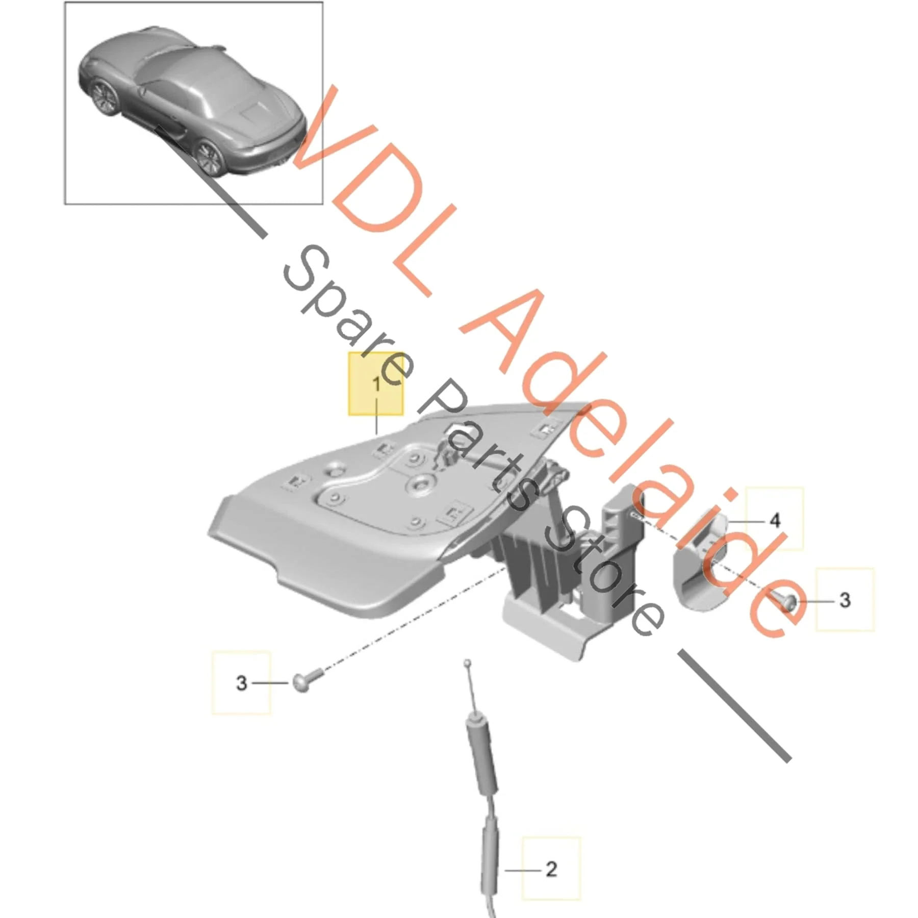 Porsche Boxster 981 Convertible Roof Cover Flap RHS 98156117608 1E0 - Image 2