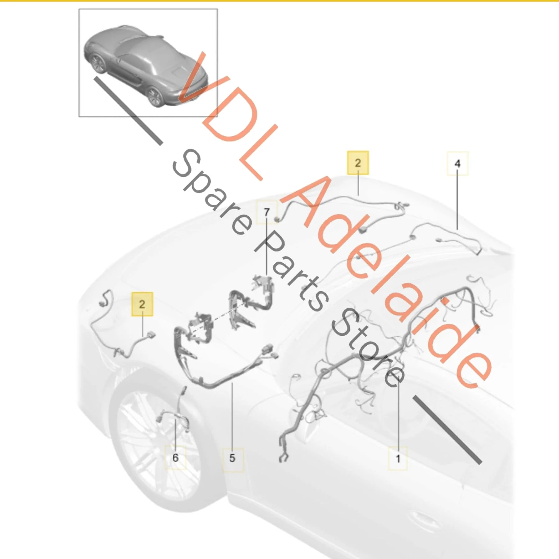 Porsche Cayman Boxster 981 Front Bumper Wiring Harness Cable left or right side 98161259103 - Image 2