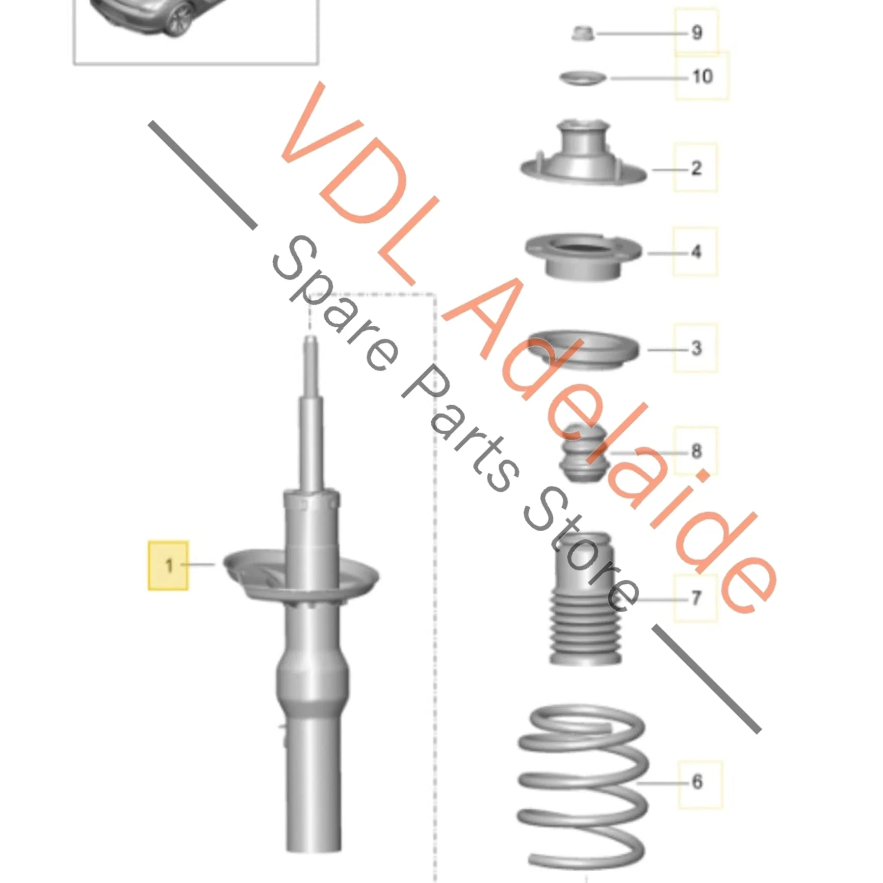 Porsche Boxster Cayman 981 Rear Shock Absorber 98133304113 - Image 2