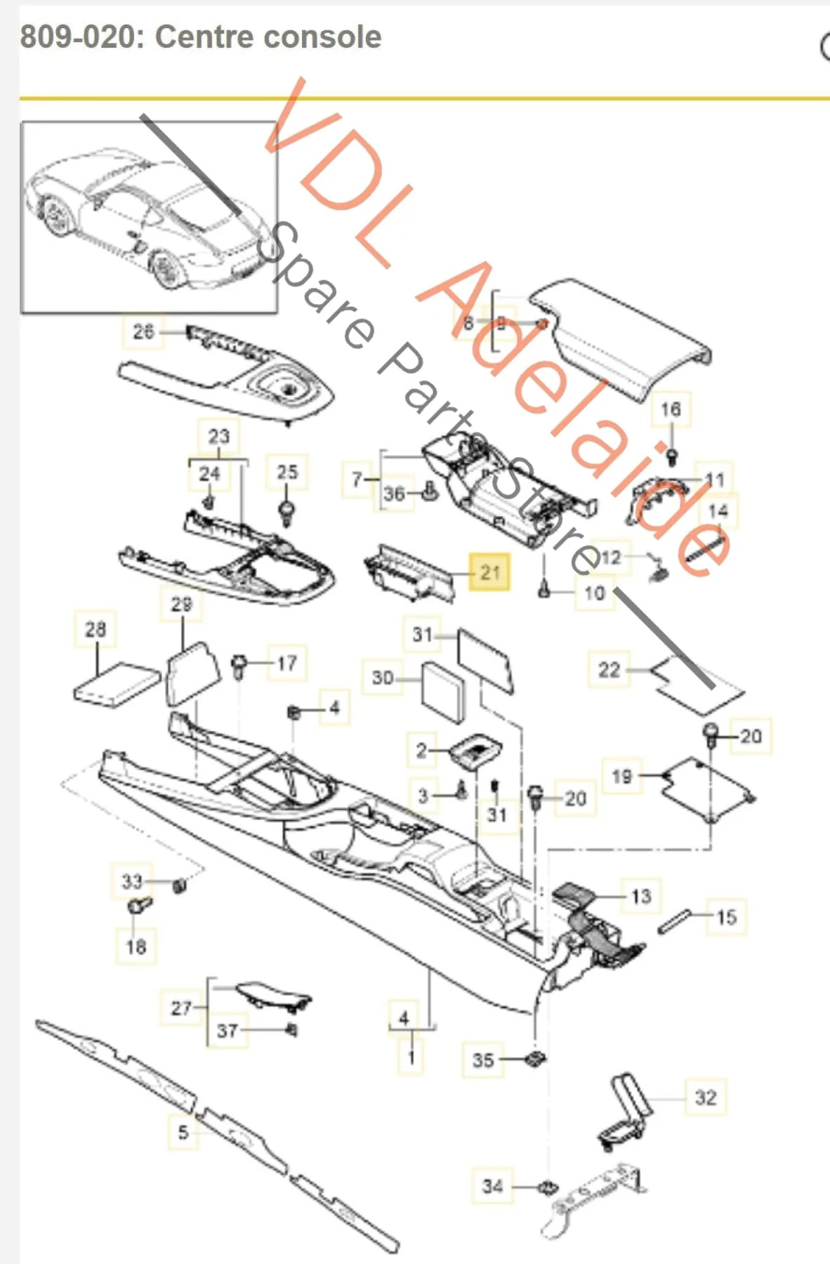 Porsche 911 Boxster Cayman Centre Console Ashtray 99755390200 - Image 2
