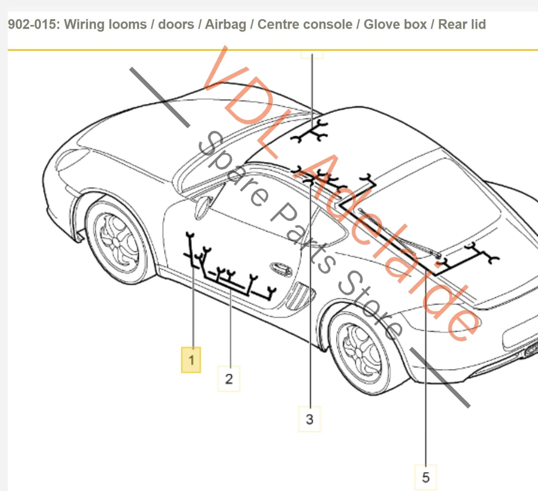 Porsche 911 Boxster 986 Cayman 987 Wiring Set Loom Cable Harness for Passenger Door Left RHD 99761264507 - Image 2