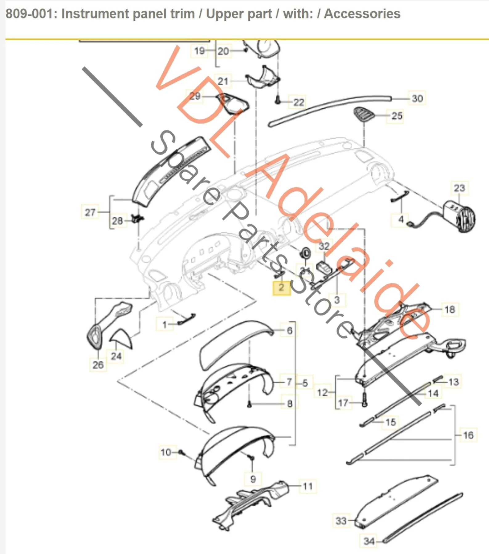 Porsche Cayman Boxster Dash Trim Drivers Side Inner for RHD 98755238402 - Image 2
