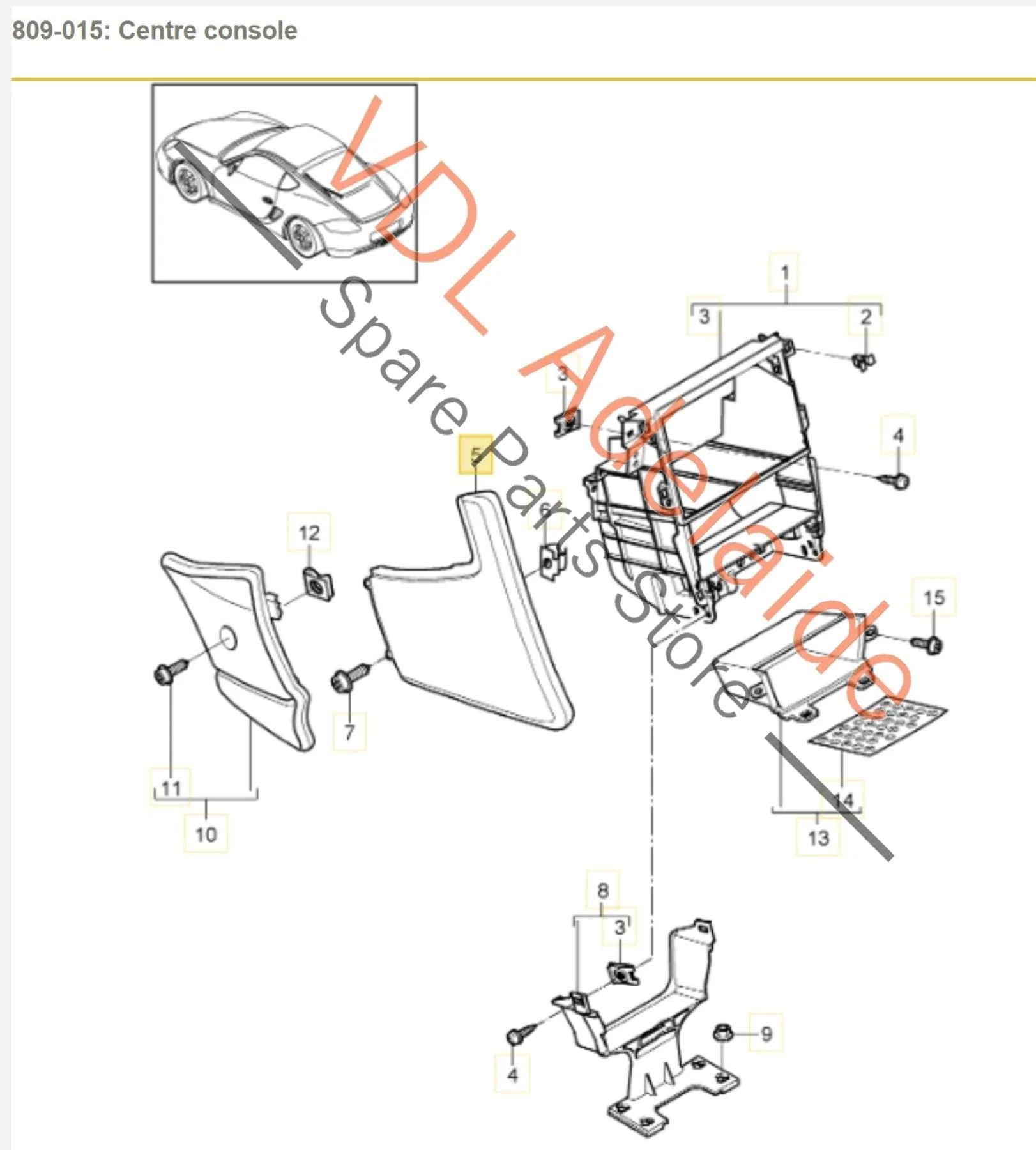 Porsche 911 Boxster Cayman Right Side Dash Trim Panel Black 99755311805 - Image 2