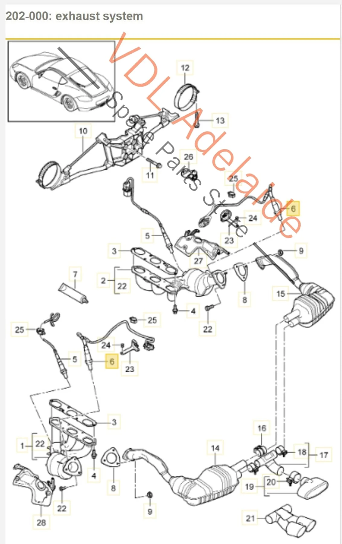 Porsche Cayman Boxster Lambda Probe Oxygen Exhaust Sensor After Cat Down stream 9A160612400 - Image 2