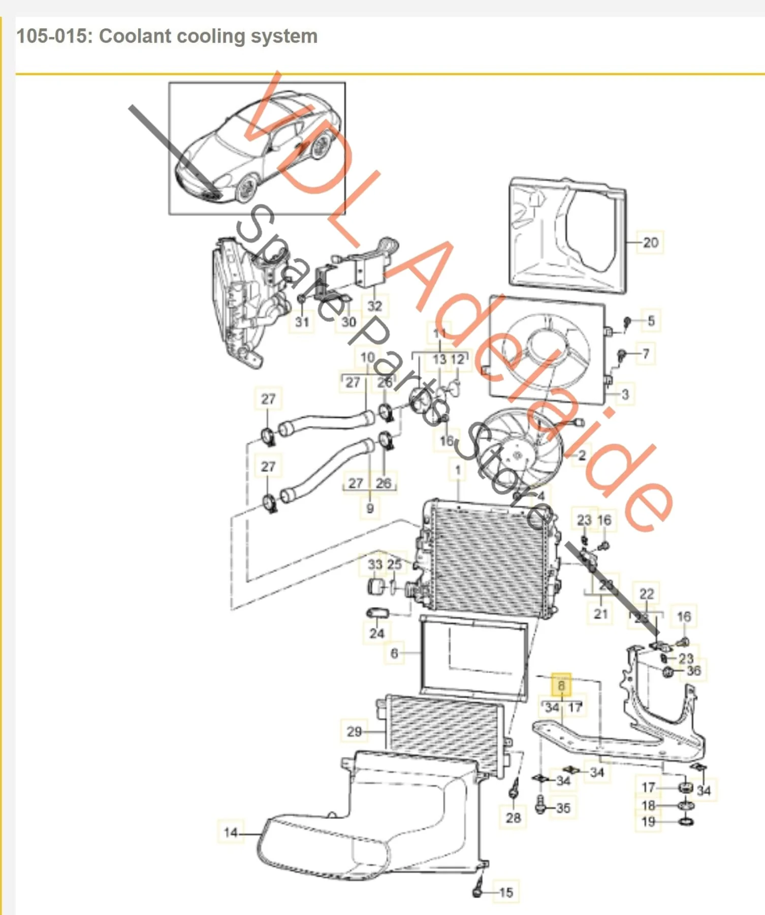 Porsche Cayman Boxster 911 Right Side Radiator Retaining Bracket 99710615601 - Image 2