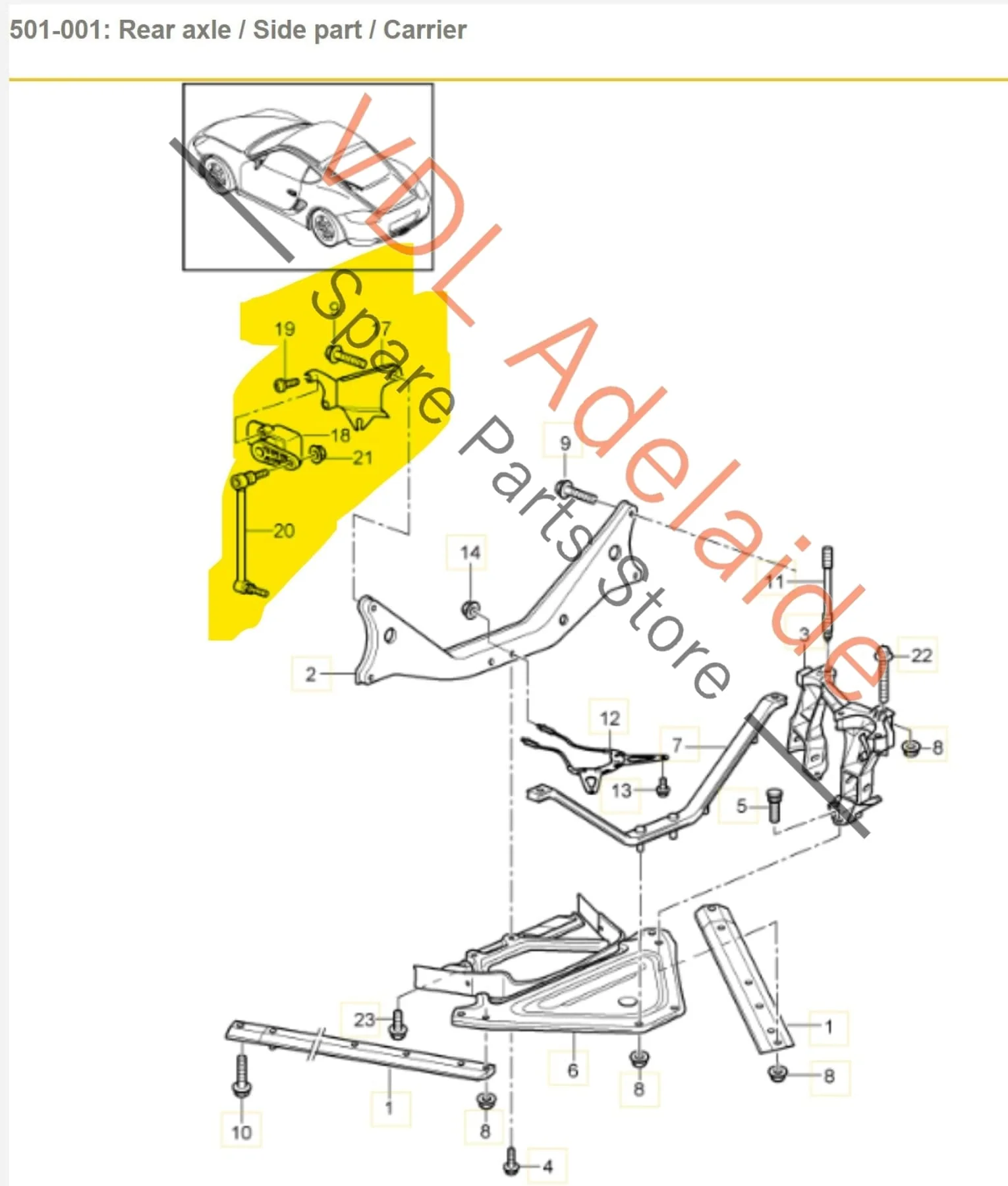 Porsche Cayman Boxster Rear Suspension Level Sensor Complete - Image 2