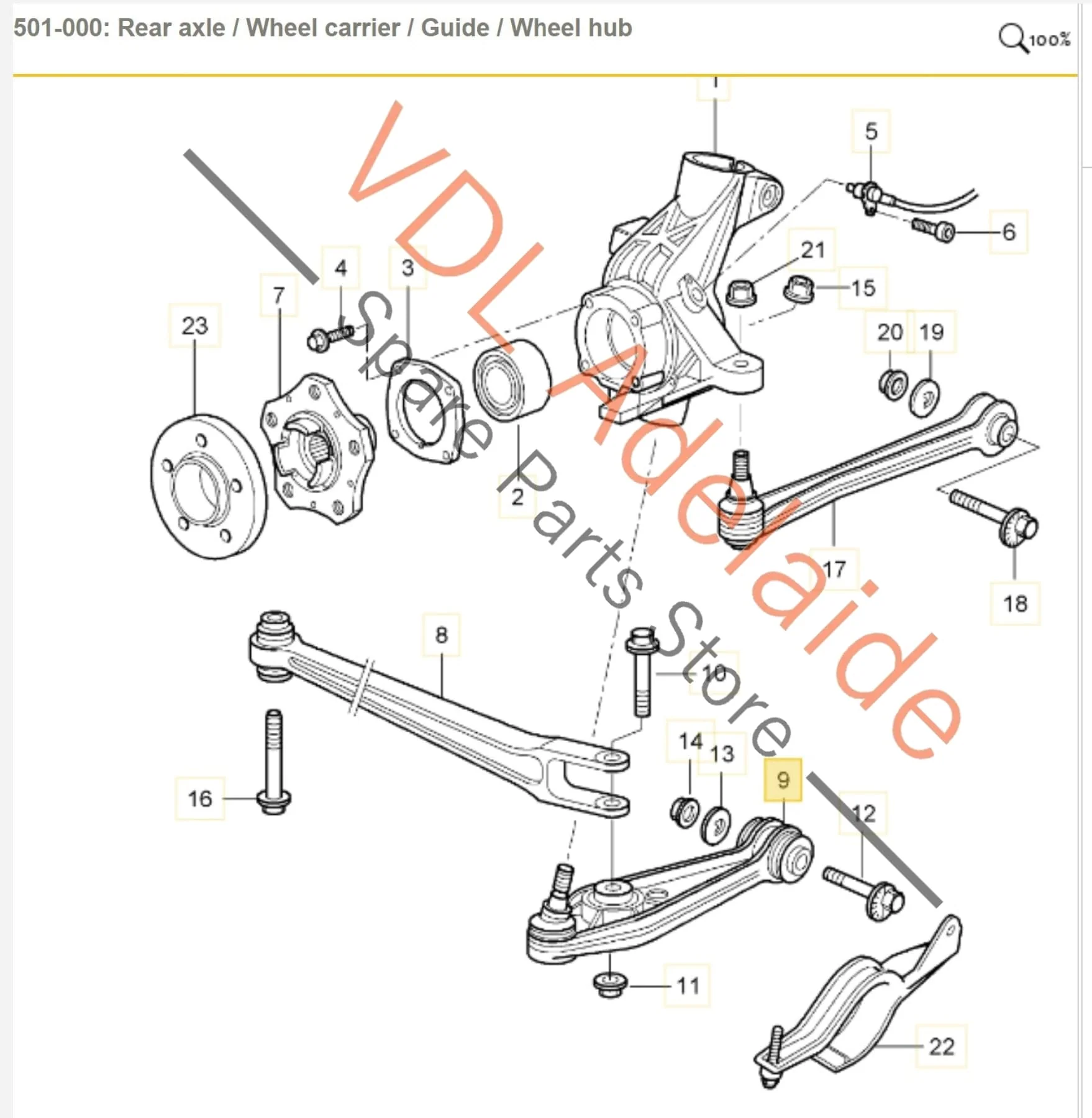 Porsche 911 Boxster Cayman 2x Rear LCA Control Lateral Arm Suspension Arms 99733105303 - Image 2