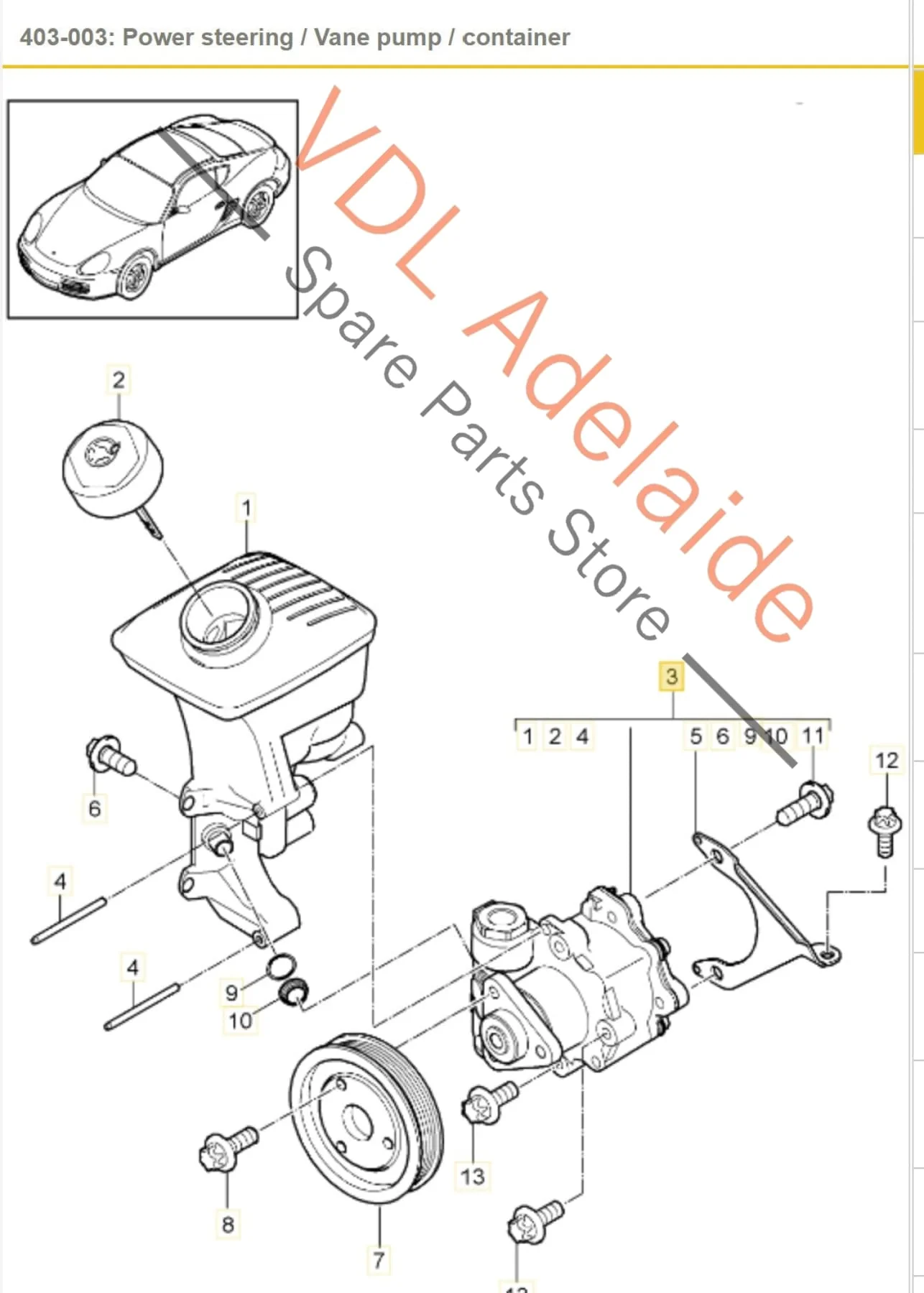 Porsche Cayman Boxster Power Steering Vane Pump 9A131402014 - Image 2