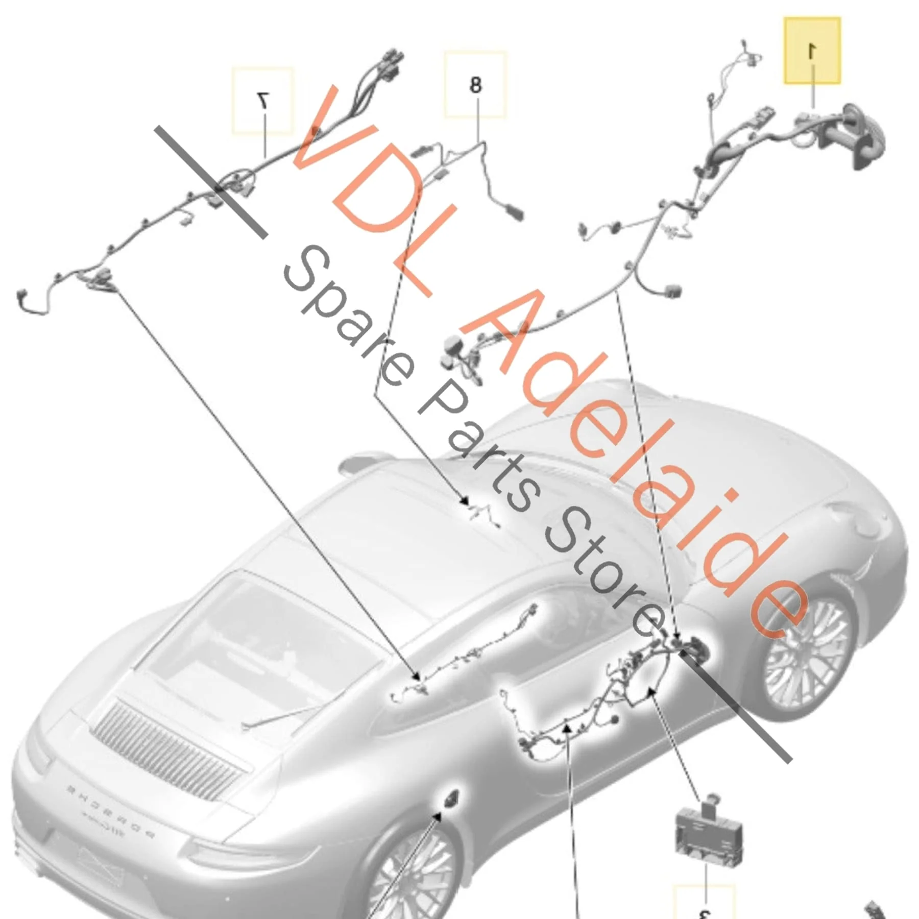 Porsche 911 991.2 Wiring Cable Harness for Drivers Right Door suit RHD models 9P1971035G - Image 2