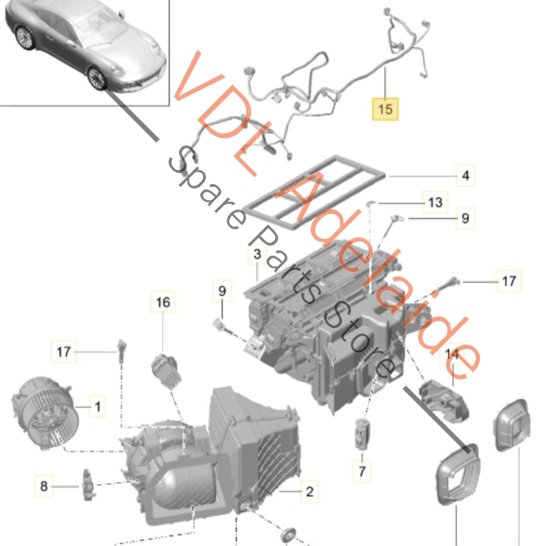 Porsche 911 Wiring Cable Harness for Dashboard suit RHD models 9P4971565 - Image 2
