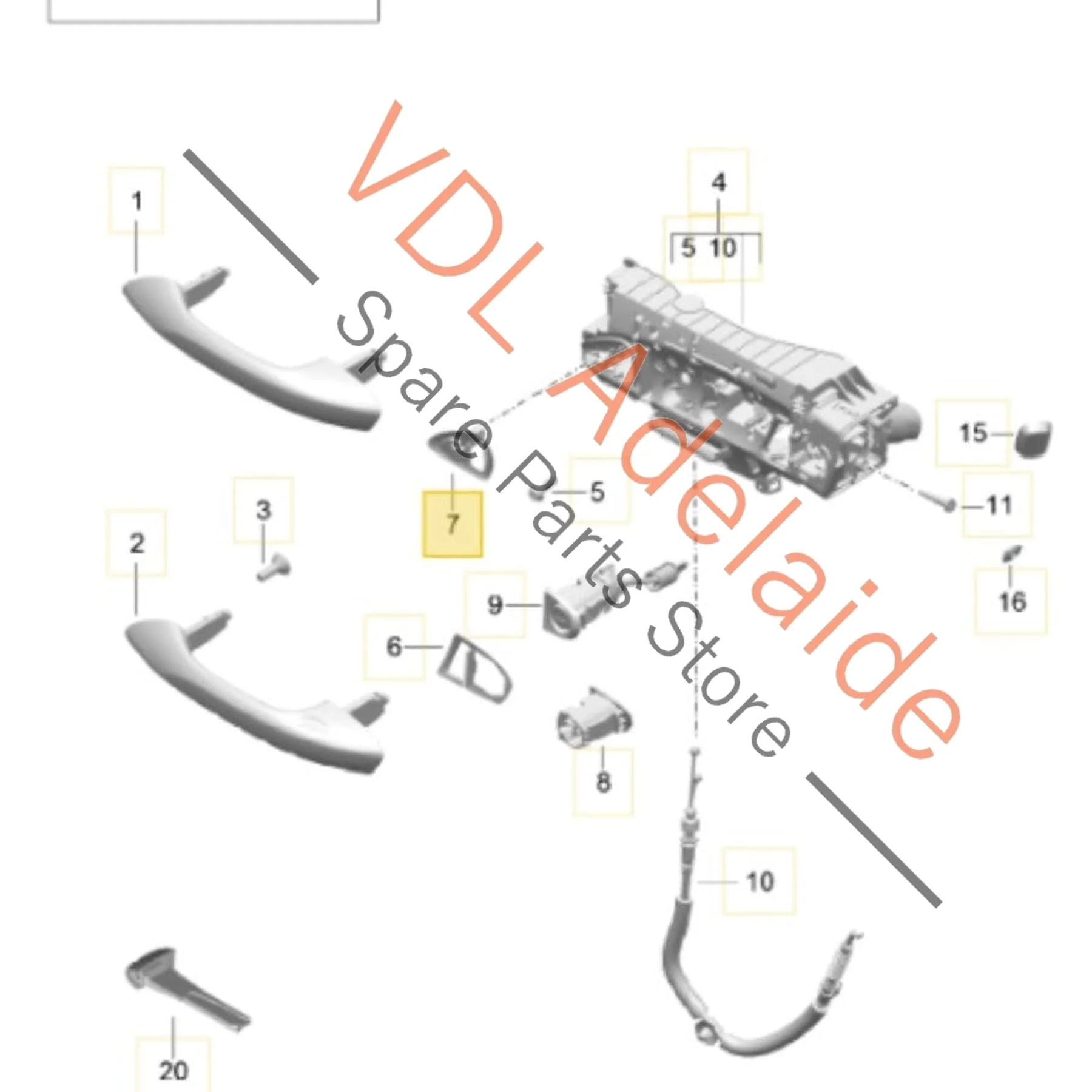 Porsche 911 991.2 Door Handle Mouting Piece Bracket Right RHS 9P1837162 - Image 2