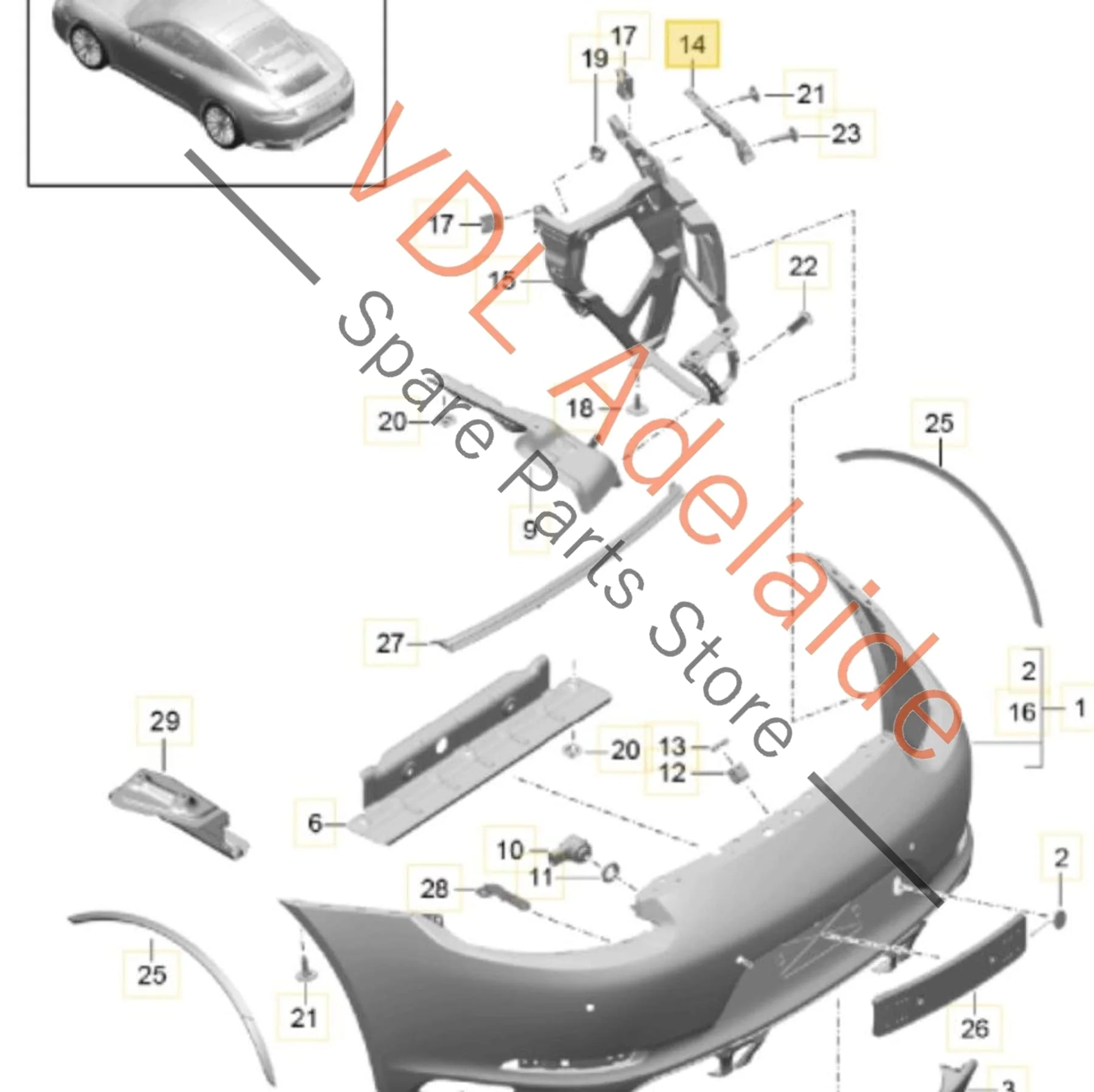 Porsche 911 Rear Right Bumper Slide Bracket 99150563603 - Image 2
