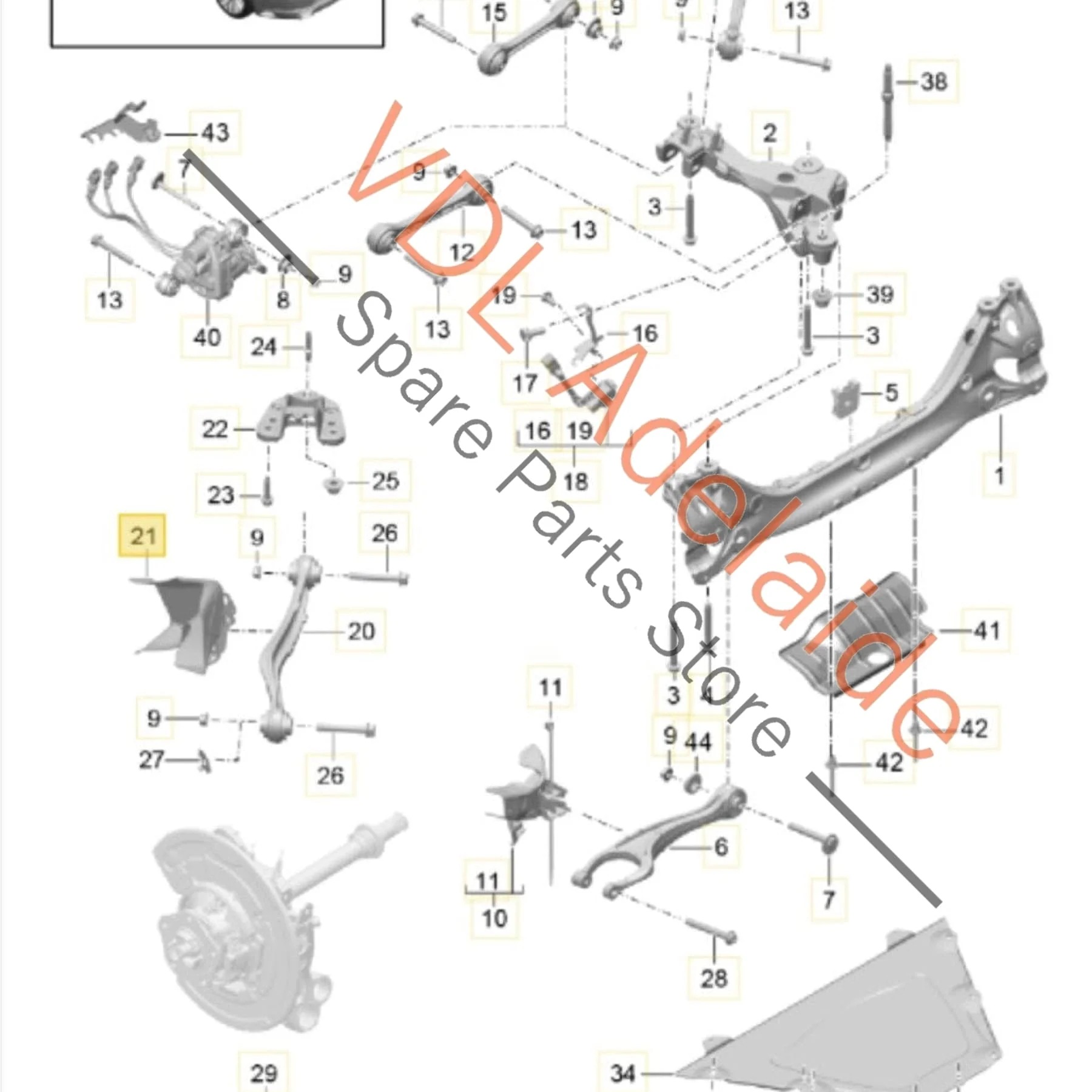 Porsche 911 Rear Left Wishbone Air Guide Spoiler 9P1615457E - Image 2