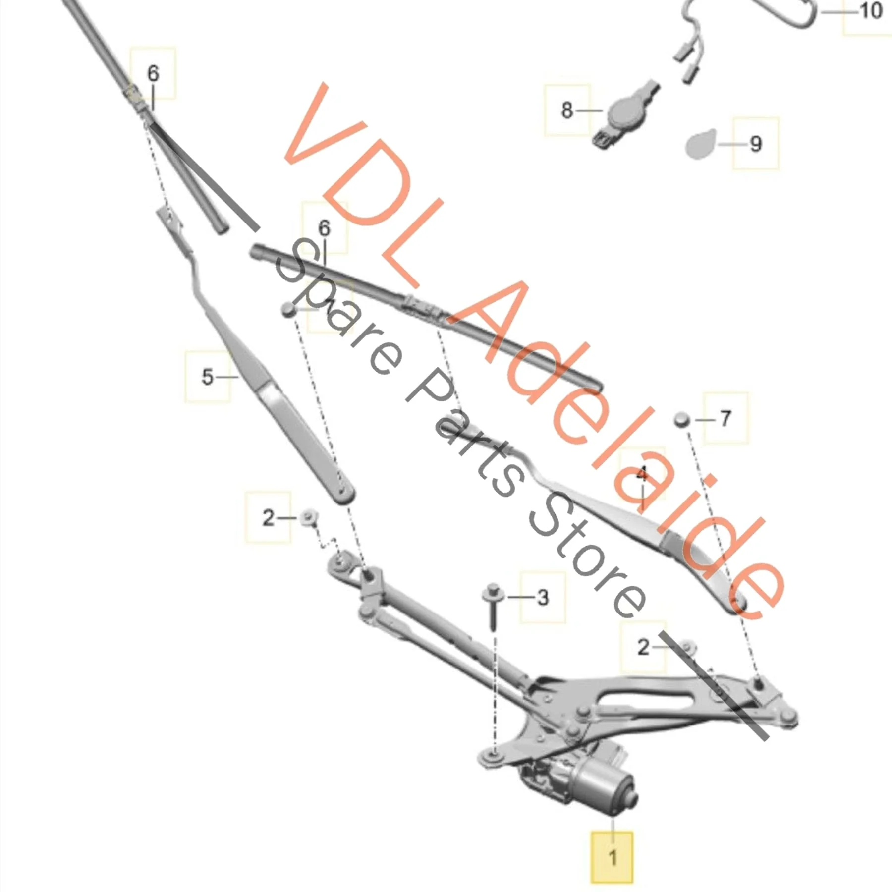 Porsche 911 Cayman Boxster RHD Windscreen Wiper Motor w Linkages 99162803606 - Image 2
