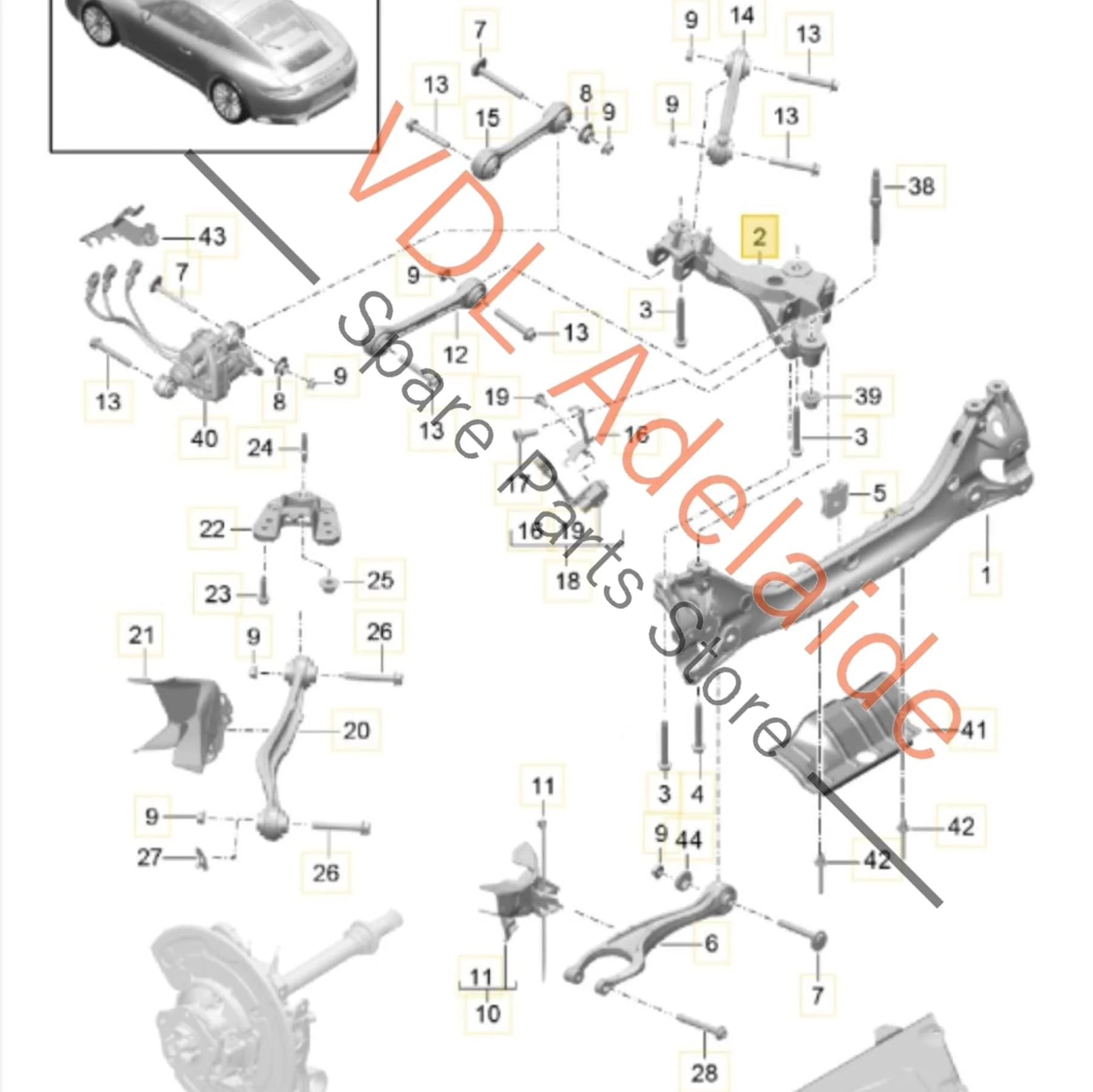 Porsche 911 Rear Suspension Frame Chassis Mounting Bracket LHS 99133115111 - Image 2