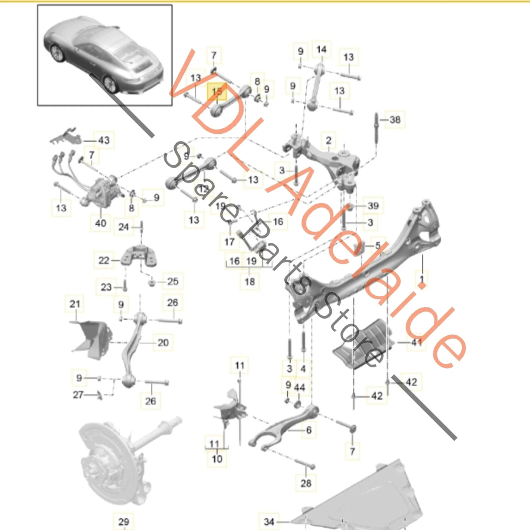 Porsche 911 Rear Upper Track Rod Control Arm Suspension 9P1501529 99133104520 - Image 2