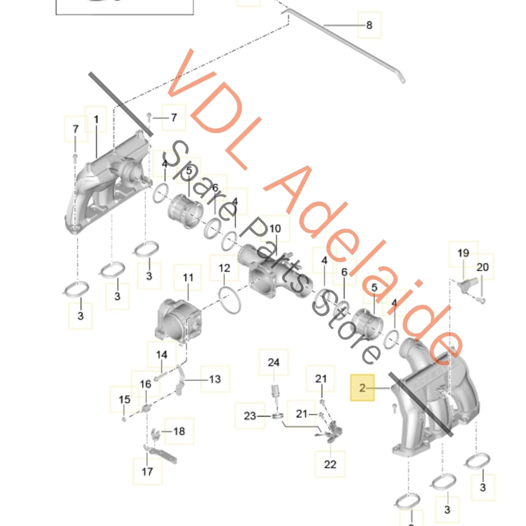 Porsche 911 RHS Air Intake Manifold Right Cyls 4-6 9A211013602 - Image 2
