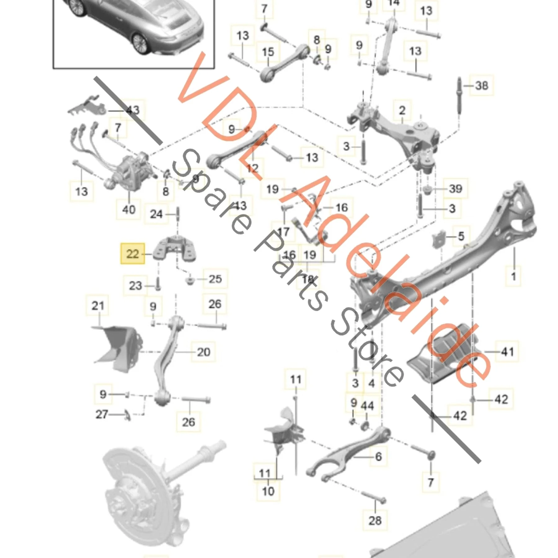 Porsche 911 Rear Suspension Aluminium Support Mounting Bracket Bracket 99133132902 - Image 2
