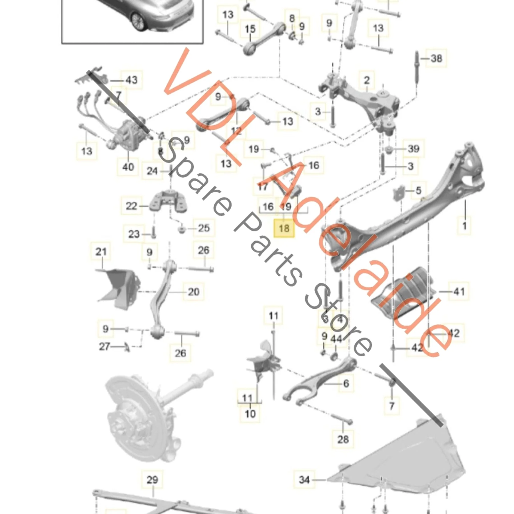 Porsche 911 Rear Left Suspension Level Sensor 99133303100 - Image 2