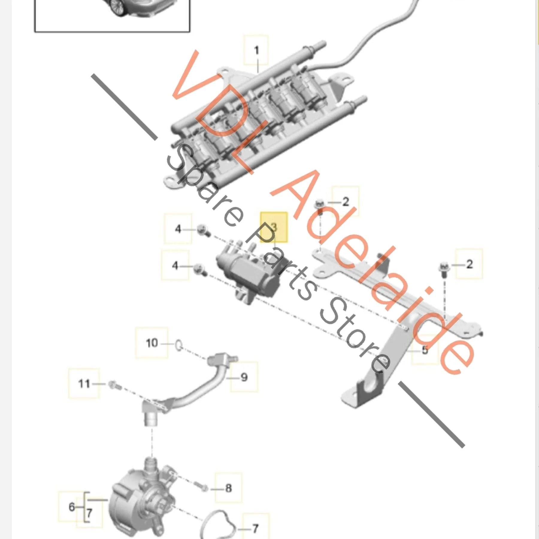 Porsche 911 Vacuum Pressure Converter with Hoses 9A790662700 PAB906627A 1K0906627A - Image 2