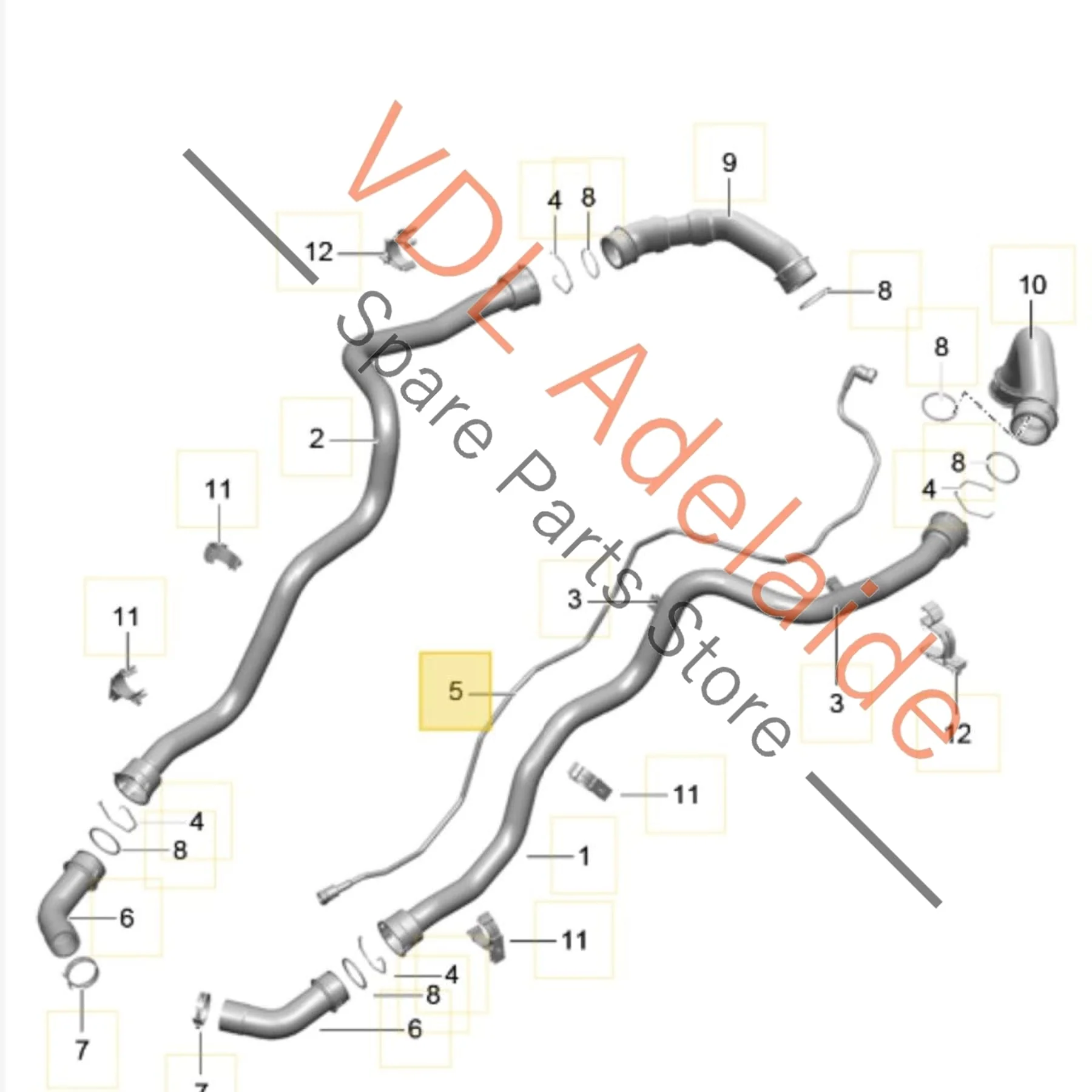Porsche 911 Coolant Breather Line Hose Pipe 9P1121638 - Image 2