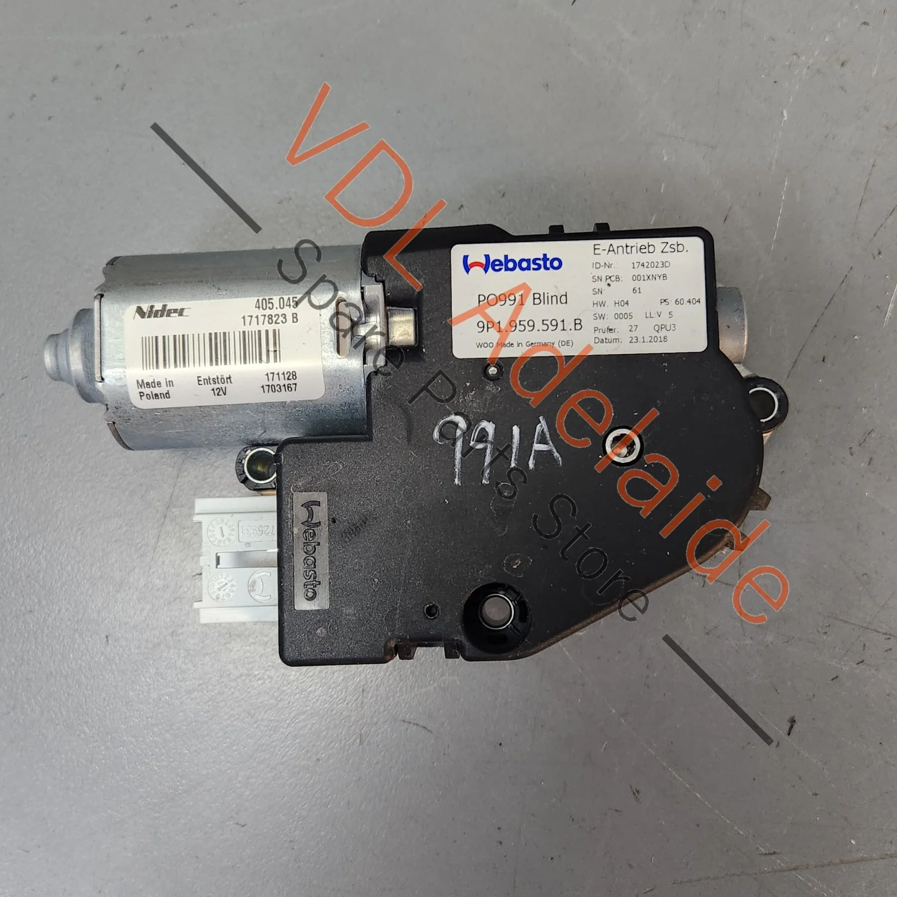 Porsche 911 991 Sunroof Blind Motor 9P1959591B 99162491500