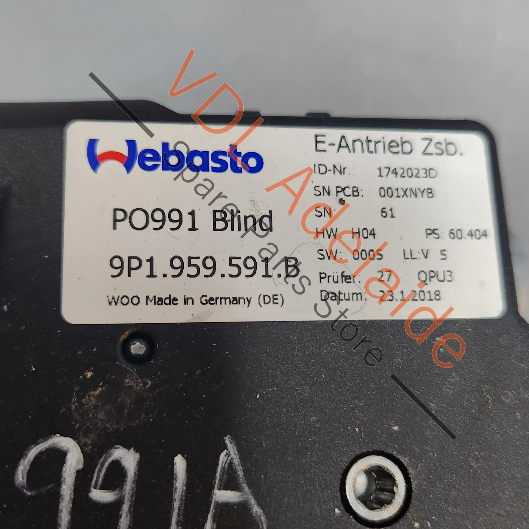 Porsche 911 991 Sunroof Blind Motor 9P1959591B 99162491500 - Image 2