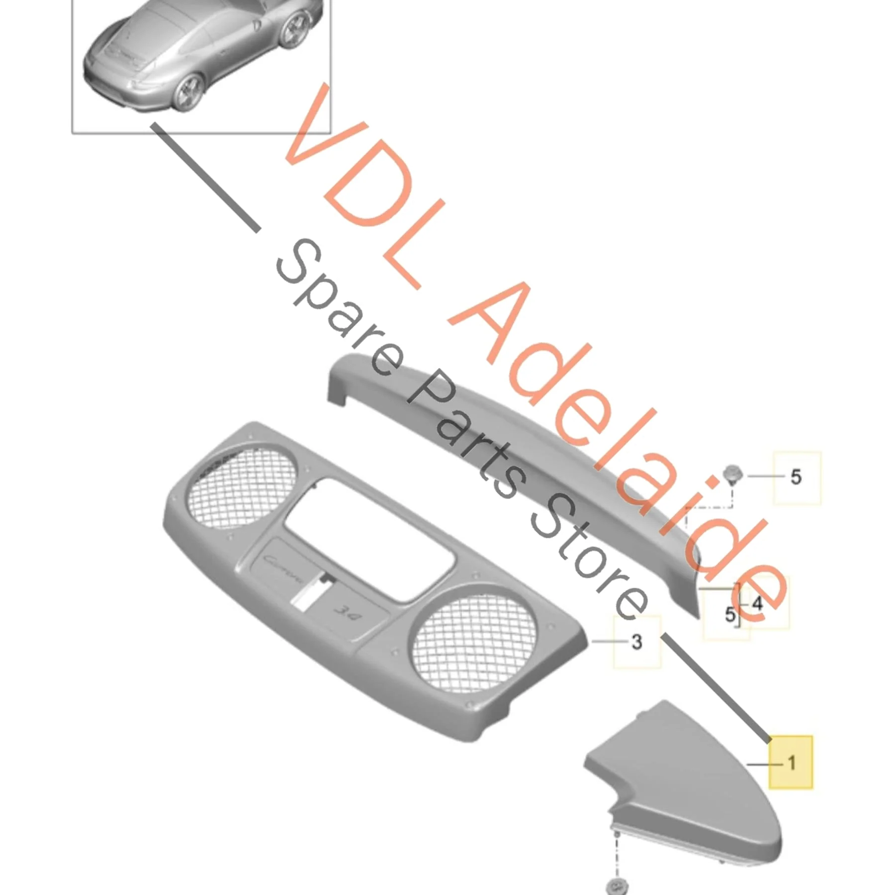 Porsche 911 991 Right Engine Compartment Cover Trim 99150456603 1E0 - Image 2