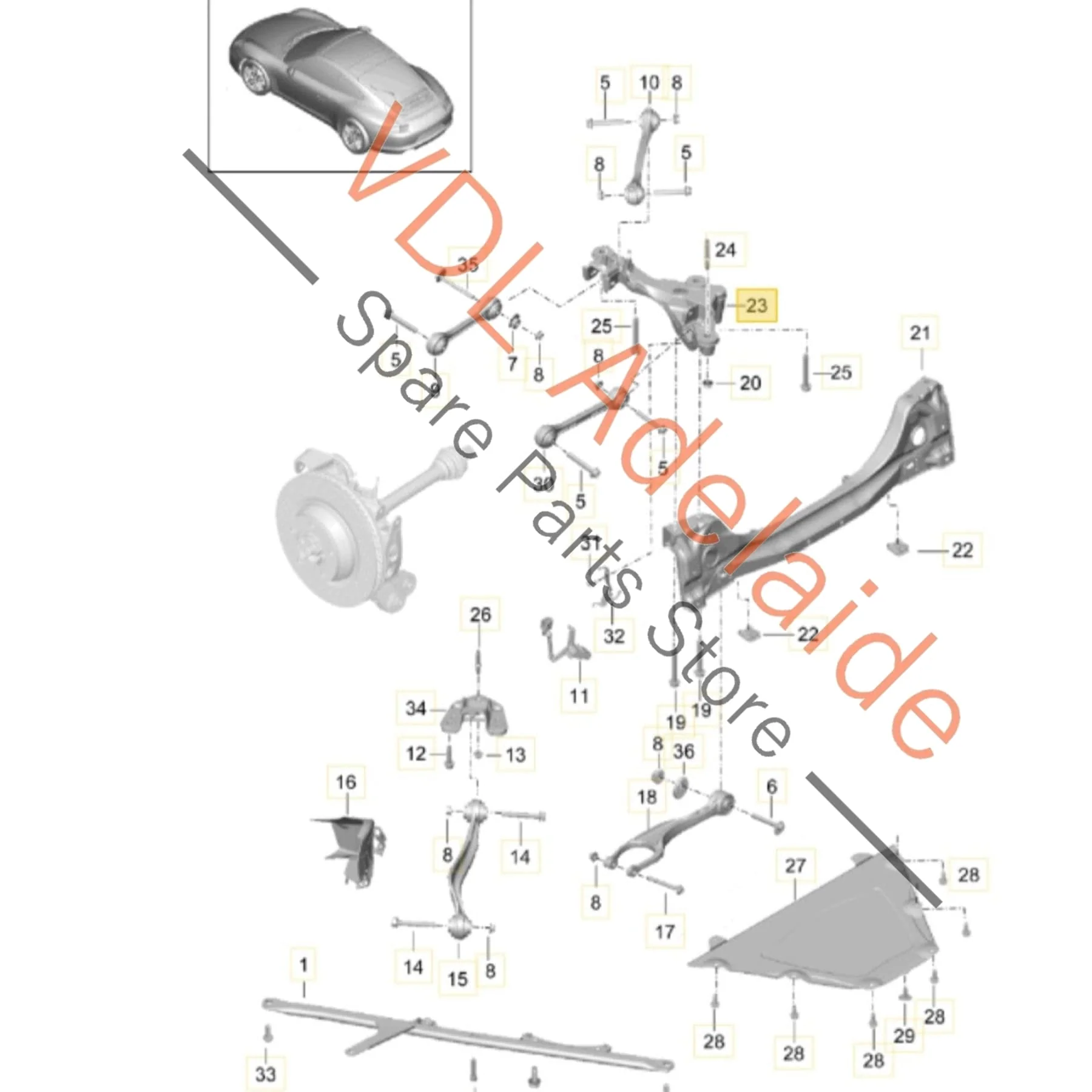 Porsche 911 Rear Suspension Mounting Bracket Left Side 9913315110 99133115111 - Image 2
