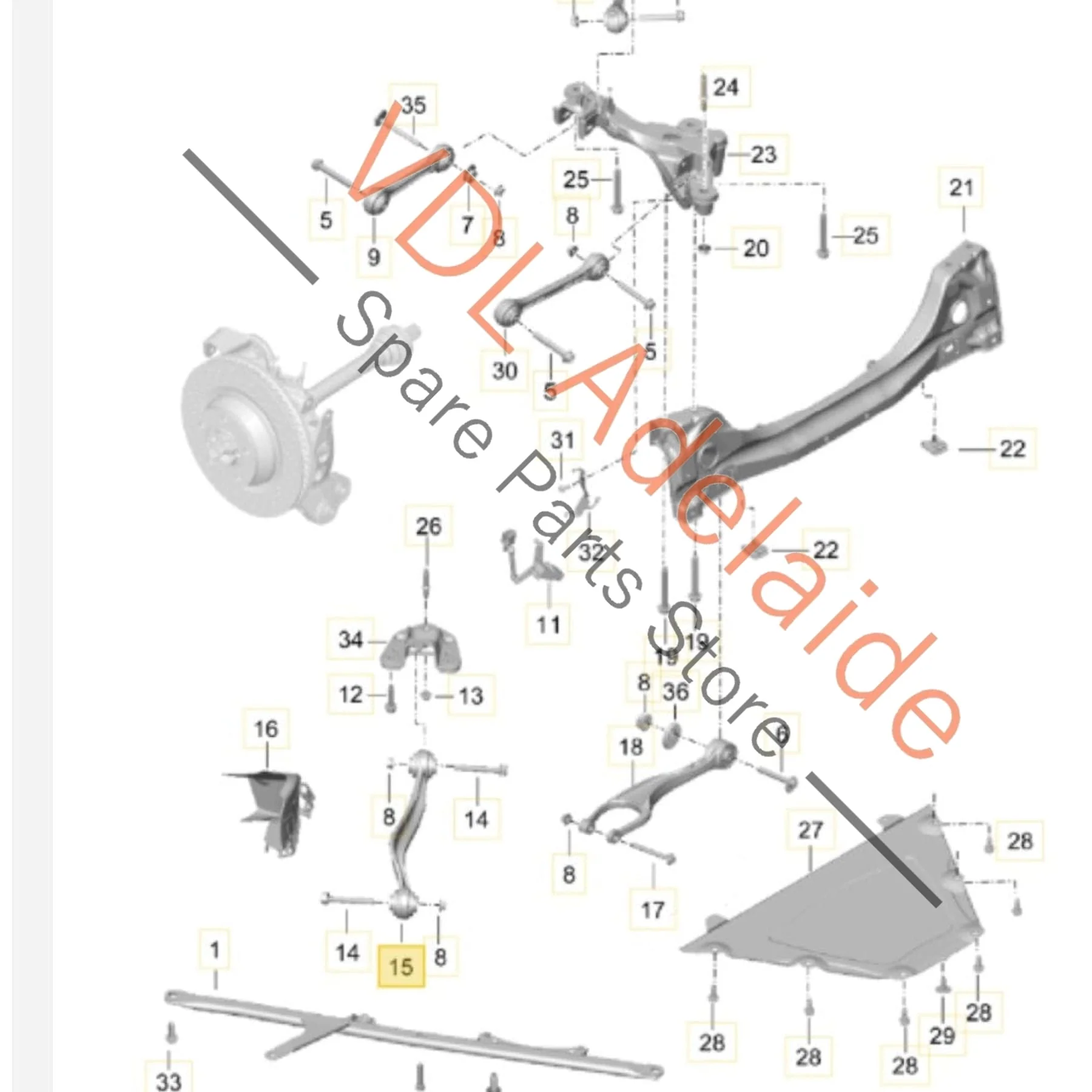 Porsche 911 Rear Left Lower Suspension Wishbone Control Arm 99133114302 99133104303 - Image 2