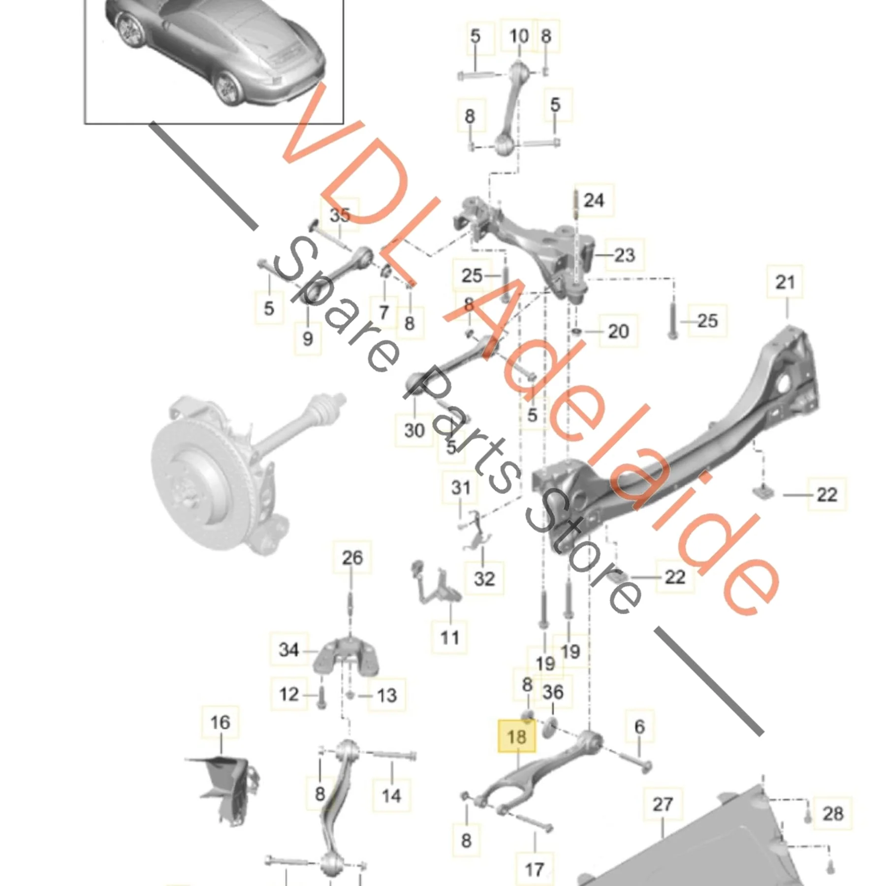Porsche 911 Rear Lower Control Arm 9P1505311 - Image 2