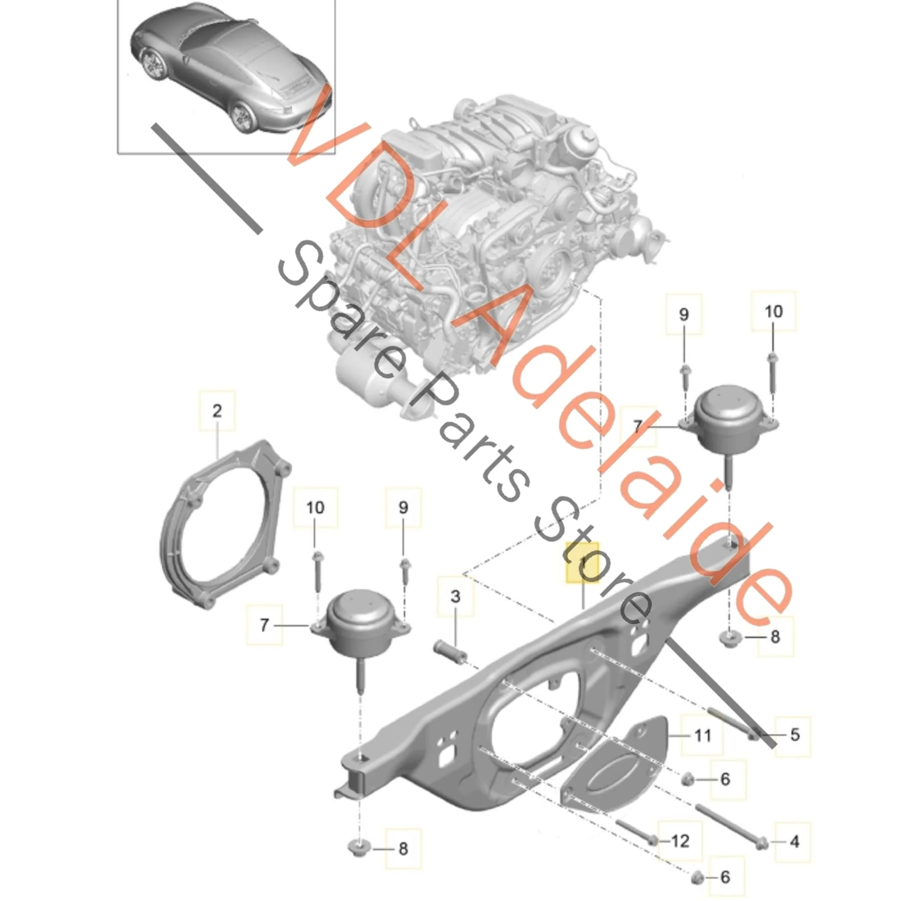 Porsche 911 Engine Mounting Bracket 9A137501408 - Image 2