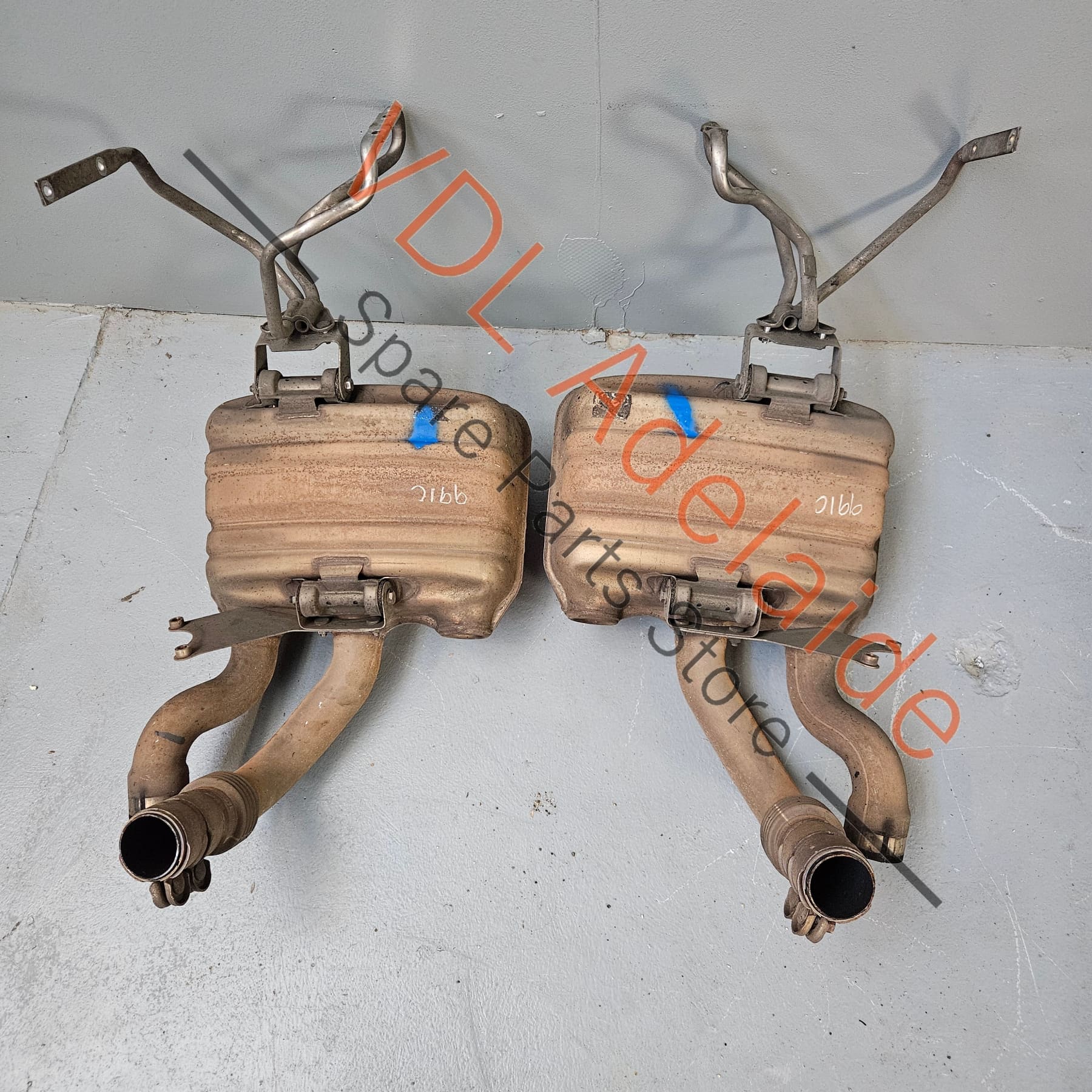 Porsche 911 991 Carrera S Stock Exhaust Muffler Set Pair 99111132103 99111132203