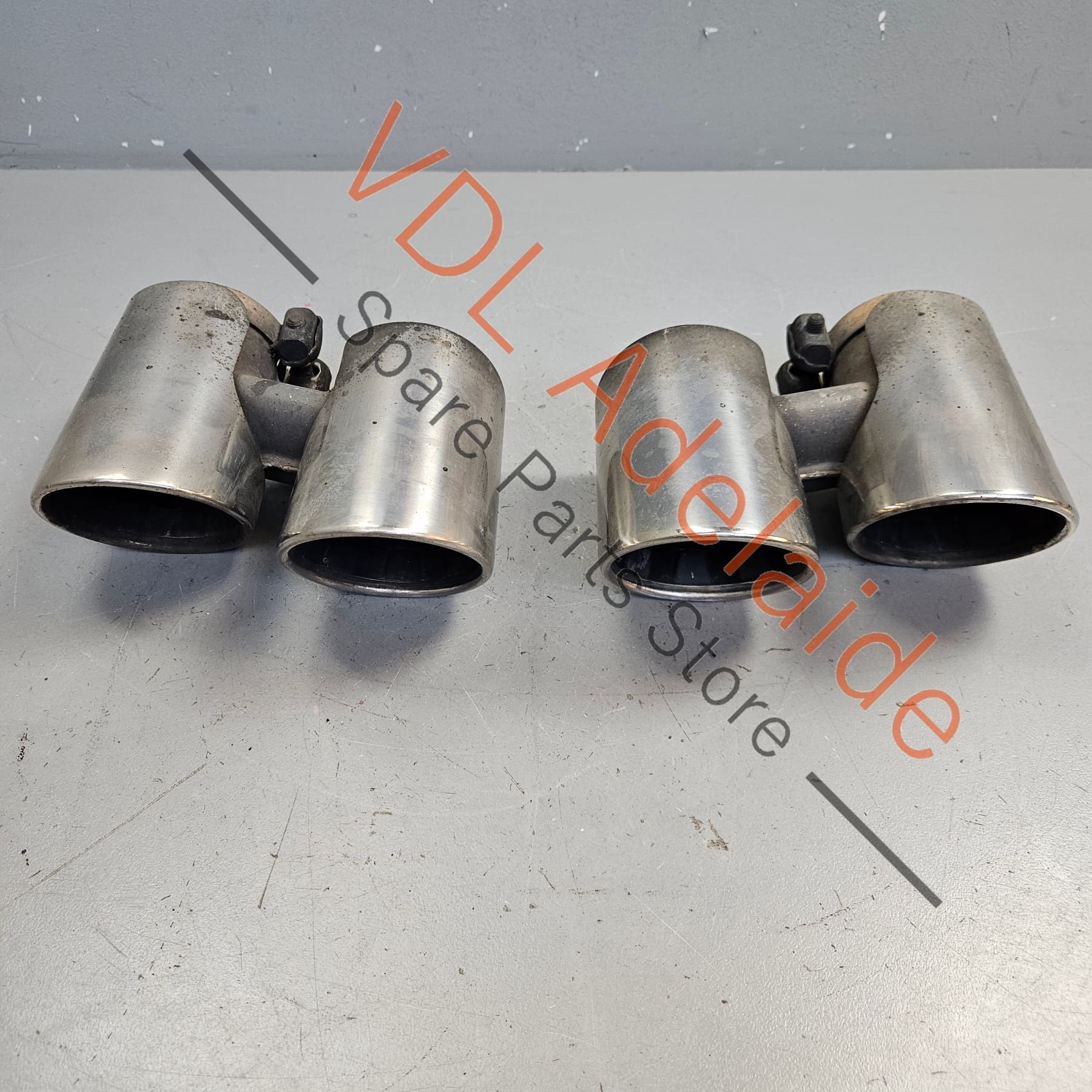 Porsche 911 Carrera S Quad Sport Exhaust Tail Pipe Set 99111146605 99111146505 - Image 2