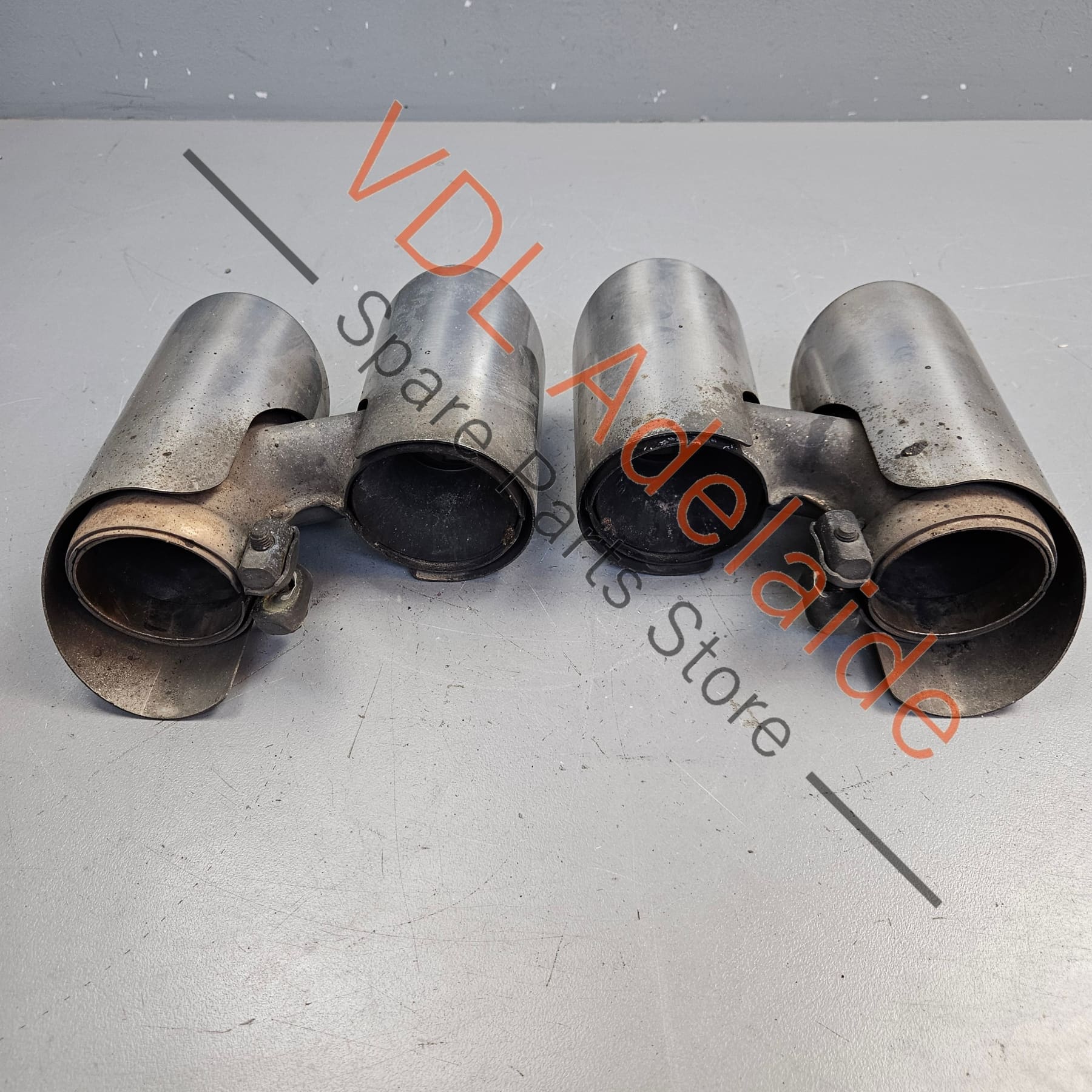 Porsche 911 Carrera S Quad Sport Exhaust Tail Pipe Set 99111146605 99111146505 - Image 4