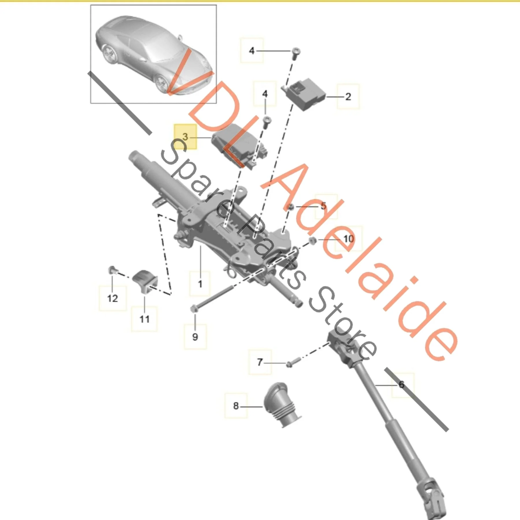 Porsche 911 991 Electric Steering Column Lock Module 7PP905852C - Image 2