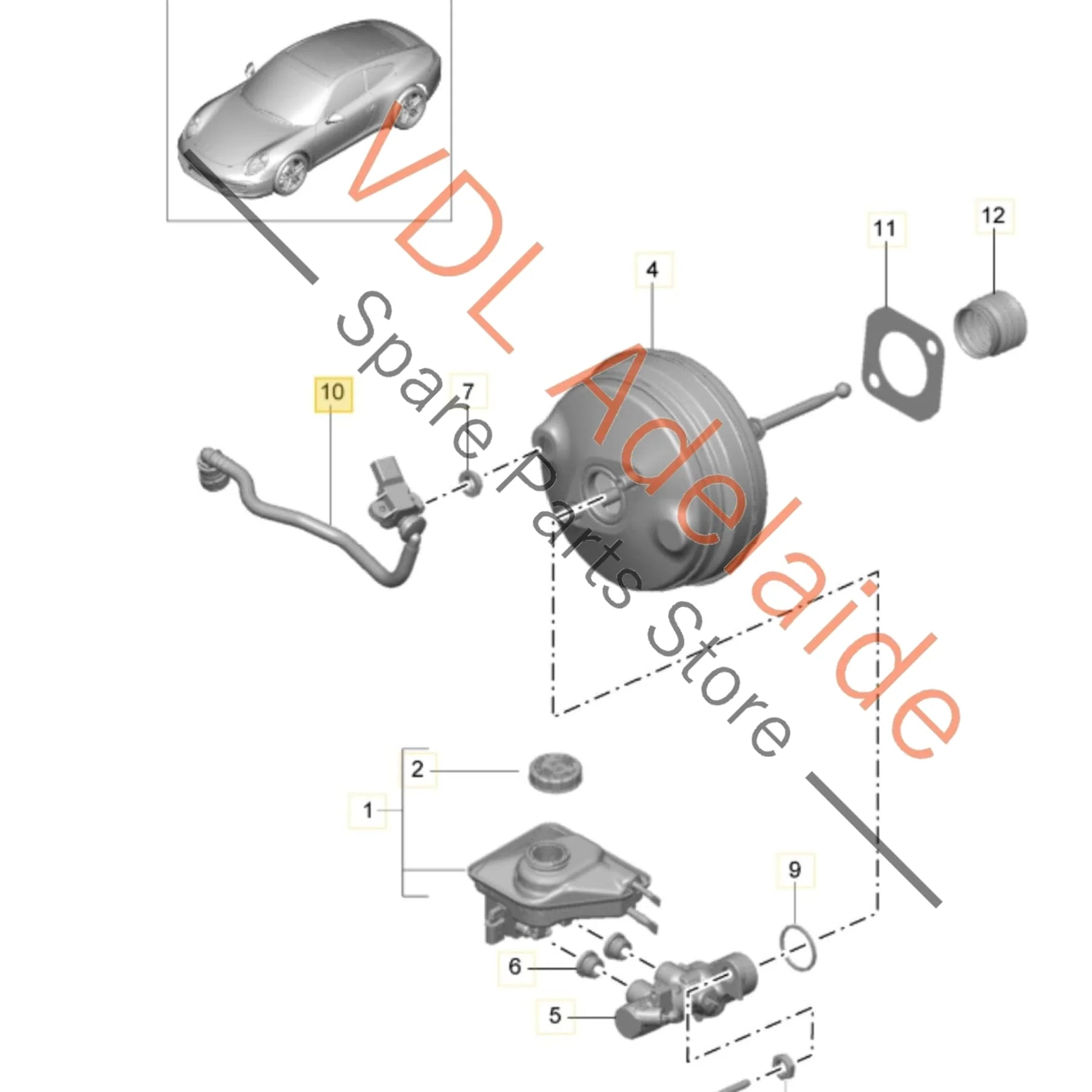 Porsche 911 991 Brake Booster Vacuum Hose Pipe for RHD 99135557802 - Image 2