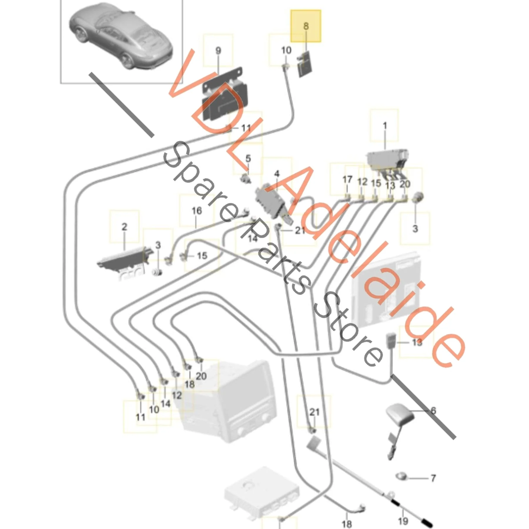 Porsche GPS Antenna for Windscreen 7PP035504A - Image 2