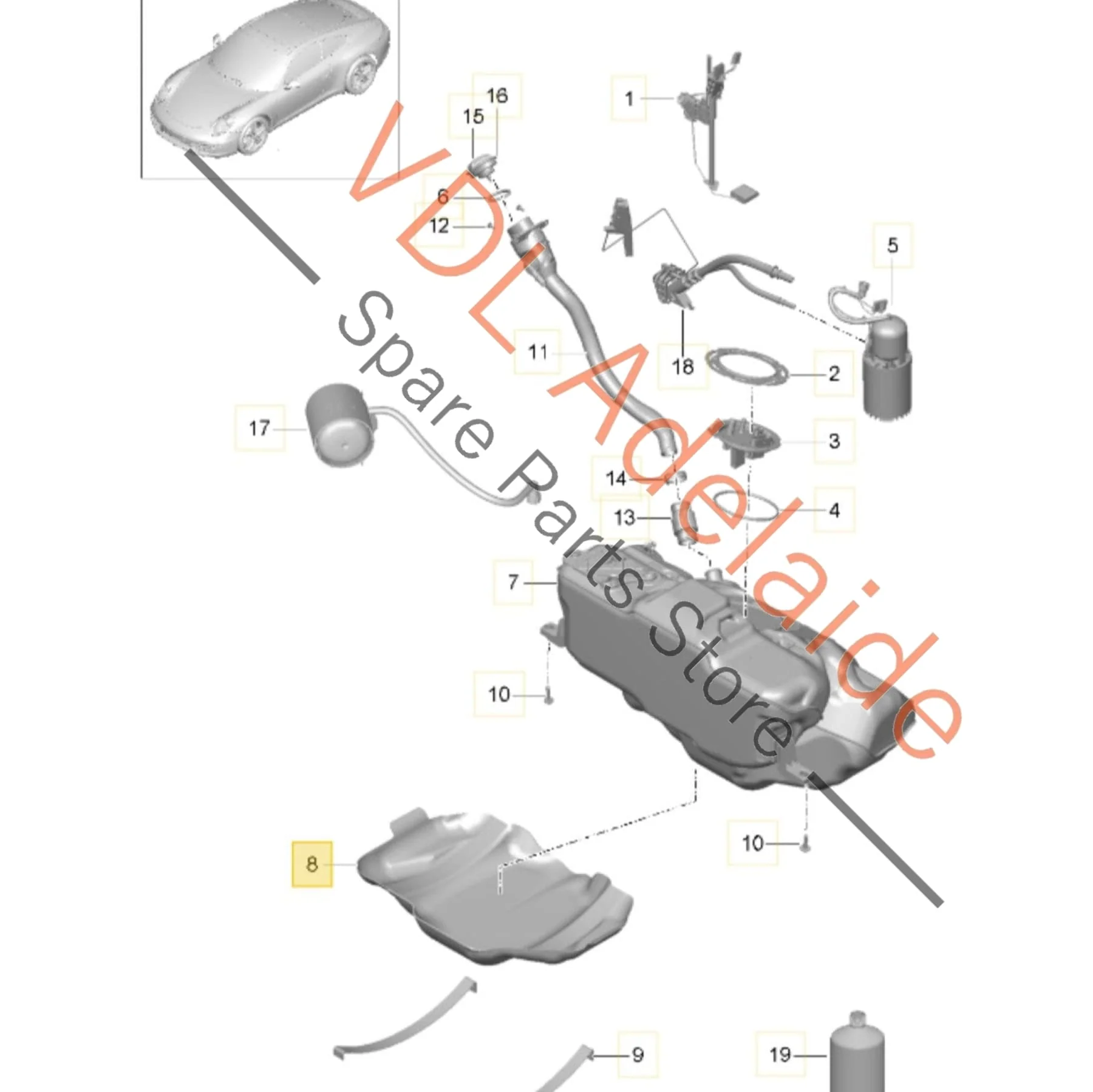 Porsche 911 991 Fuel Tank Underside Protection Panel 9P1201975B 99120133101 - Image 2