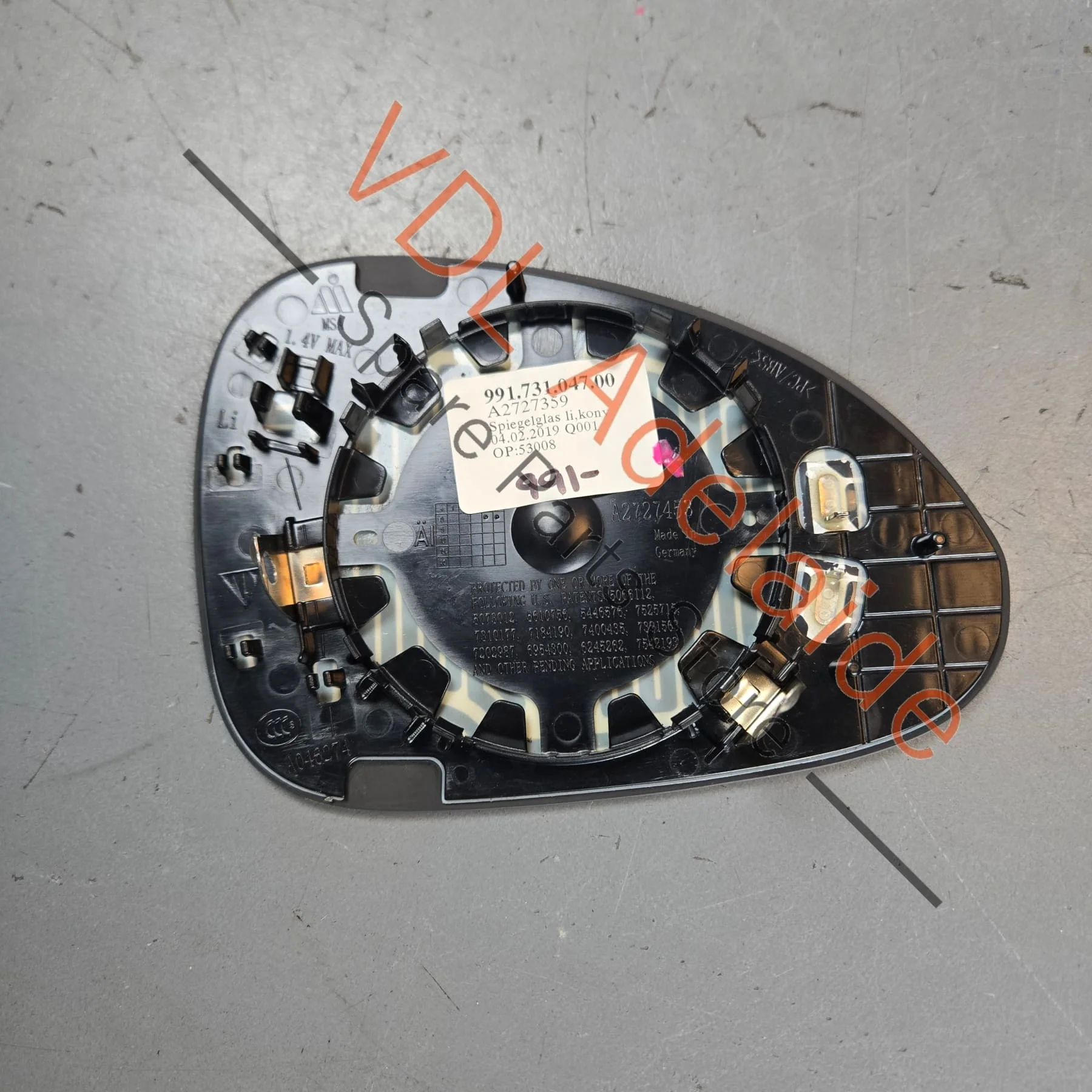 Left Door mirror glass Porsche 991.1 991.2 RHD 99173104700 Convex - Image 4
