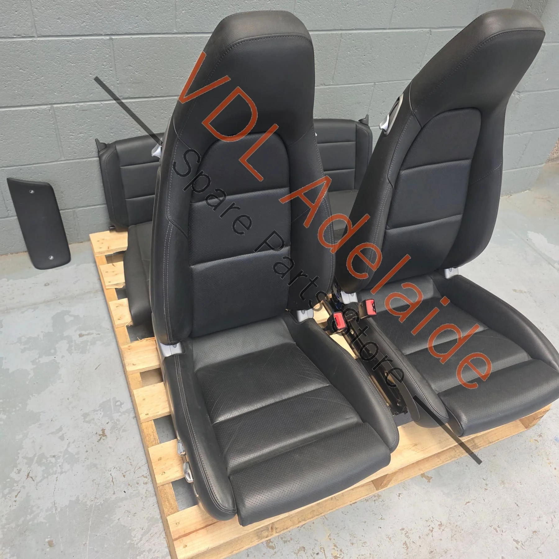 Porsche 911 991.1 Black Leather Seat Set 14 Way Adjust Electric Heated