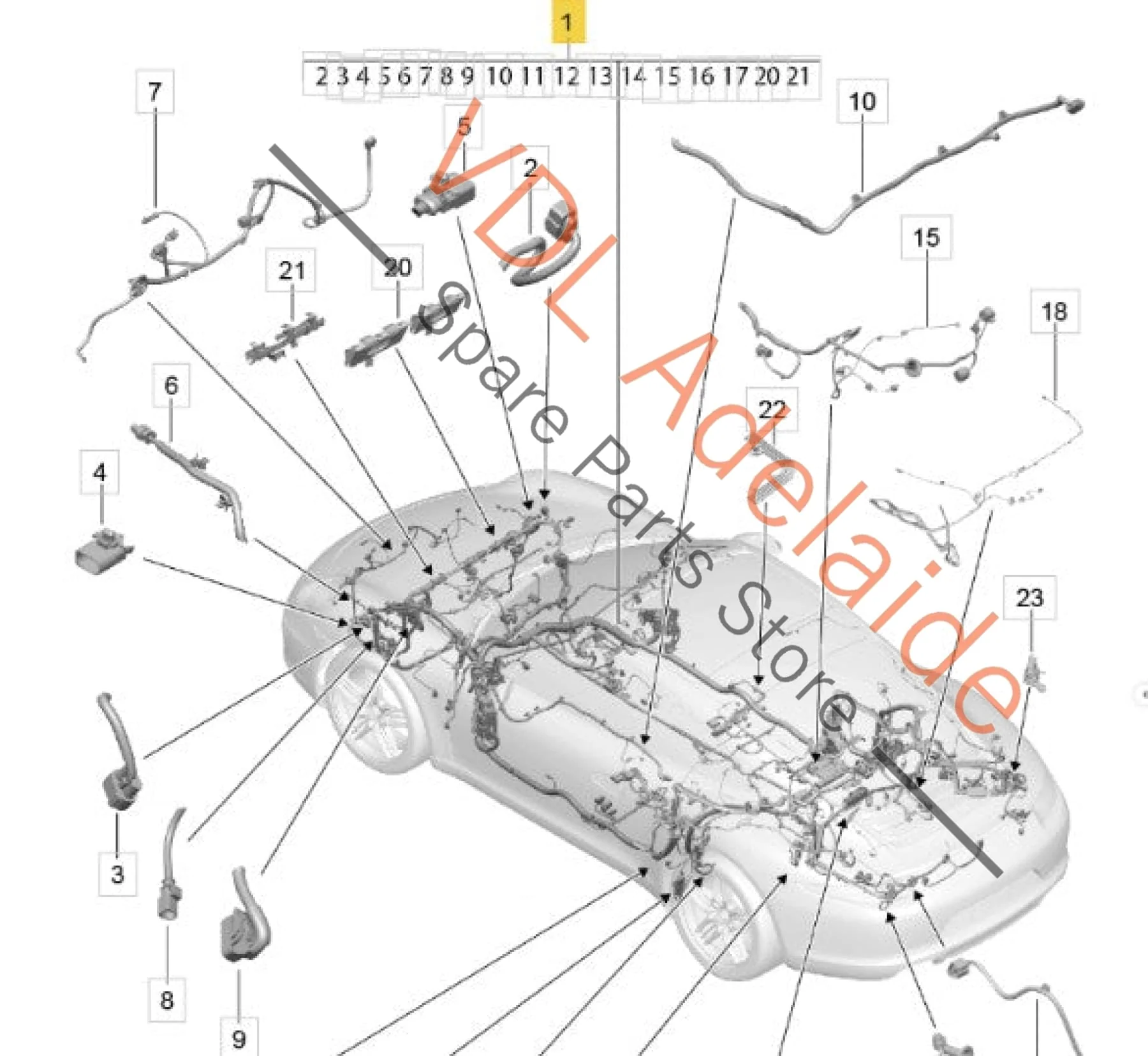 Porsche 991.1 Carrera S 2012 Complete Body Wiring Harness 99161290100 - Image 2
