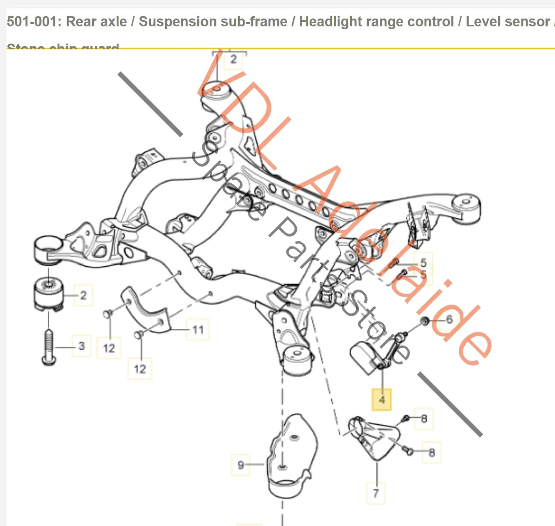 Porsche Cayenne 9PA 955 957 Audi Q7 Touareg Rear Suspension Level Sensor 95533107721 - Image 2