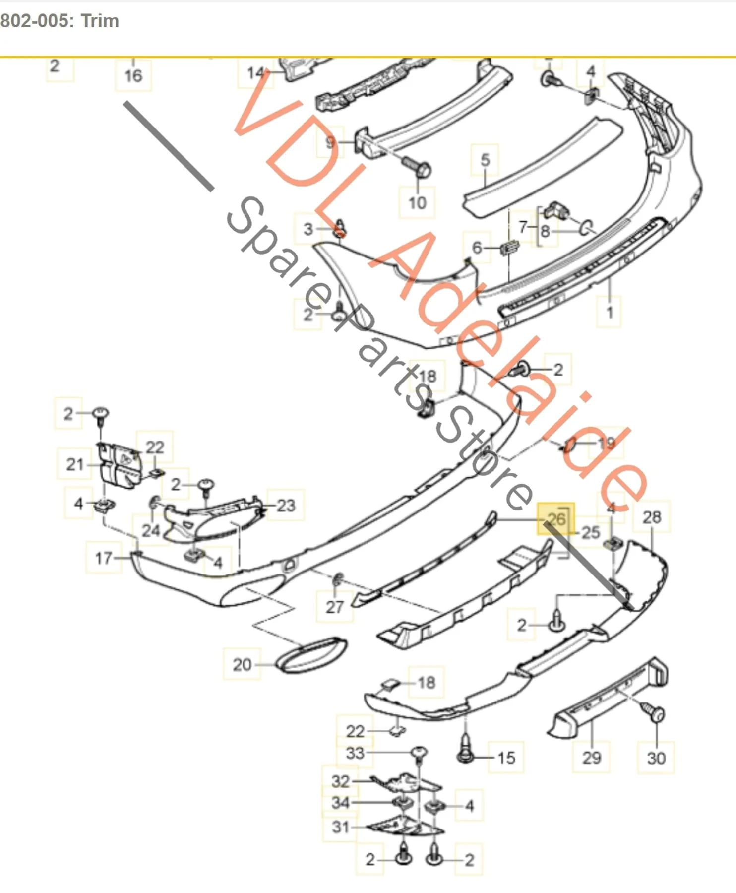 Porsche Cayenne 9PA 955 957 Turbo Rear Bumper Spoiler Stainless Steel Cover Trim Middle 95550583400 - Image 2