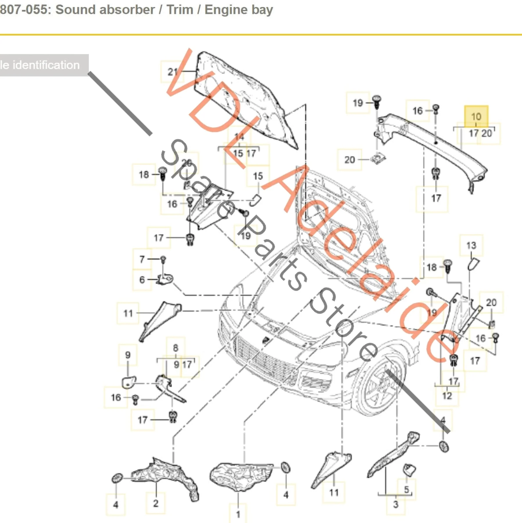 Porsche Cayenne 9PA 955 957 Engine Bay Compartment Trim Rear Centre 95550450301 - Image 2